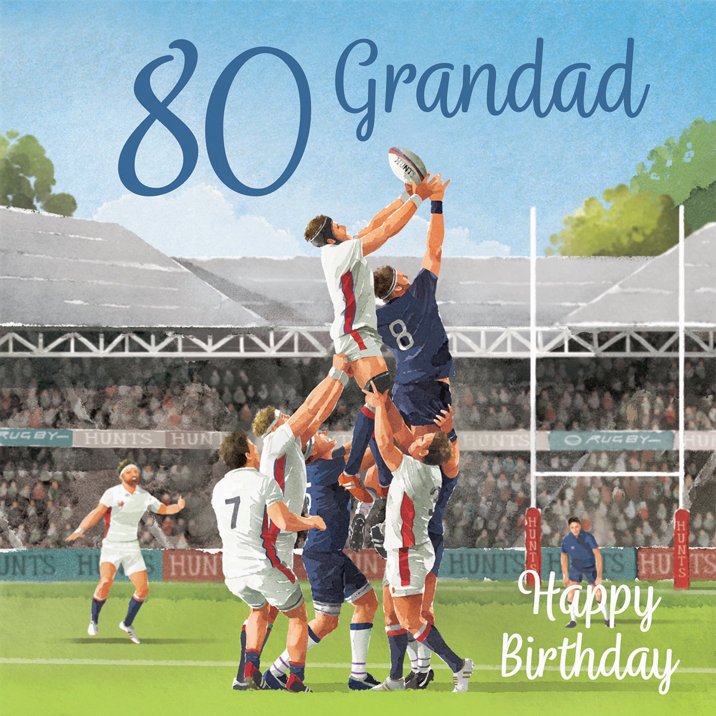 80th Grandad Rugby Birthday Card Milo's Gallery - Default Title (B0CPR4HDW5)