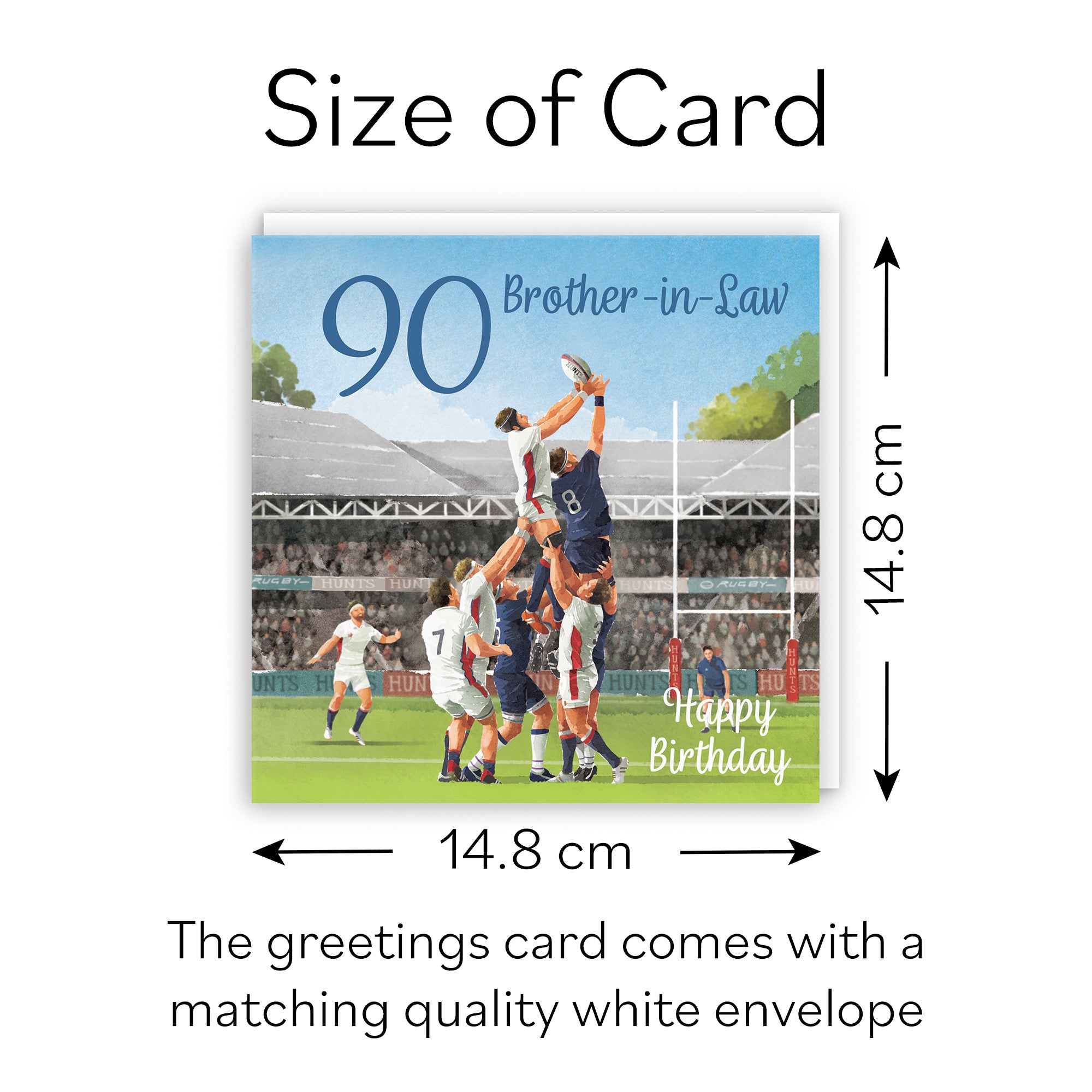 90th Brother In Law Rugby Birthday Card Milo's Gallery - Default Title (B0CPR4V6R1)