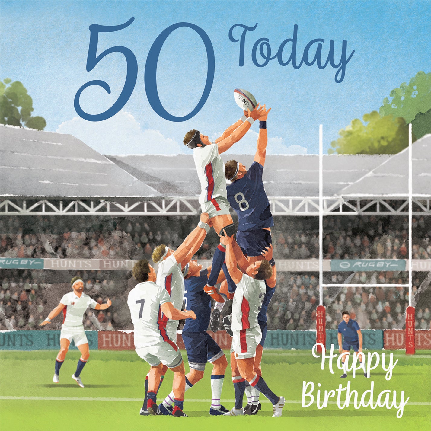 50th Rugby Birthday Card Milo's Gallery – Hunts England