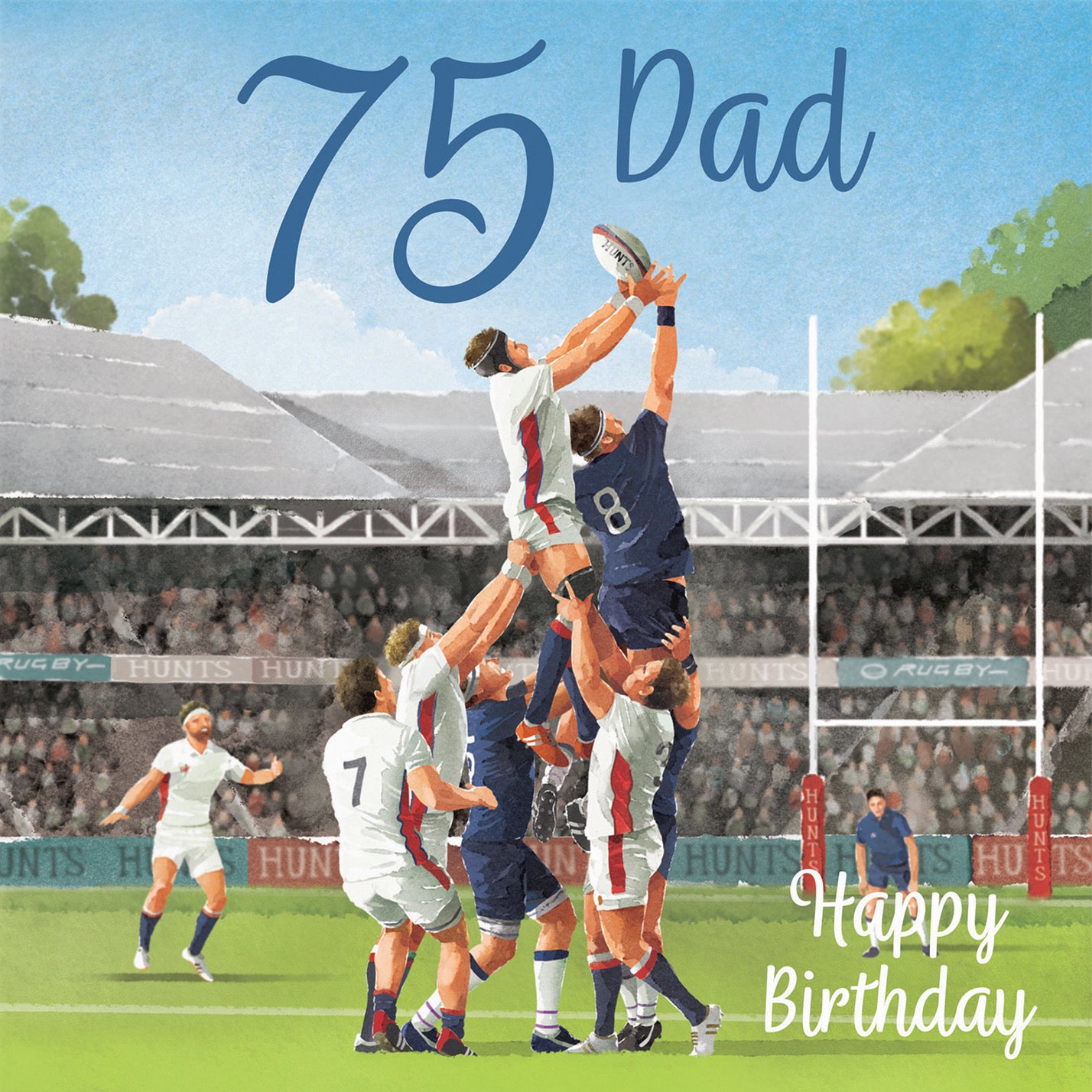 75th Dad Rugby Birthday Card Milo's Gallery - Default Title (B0CPR9HYZH)