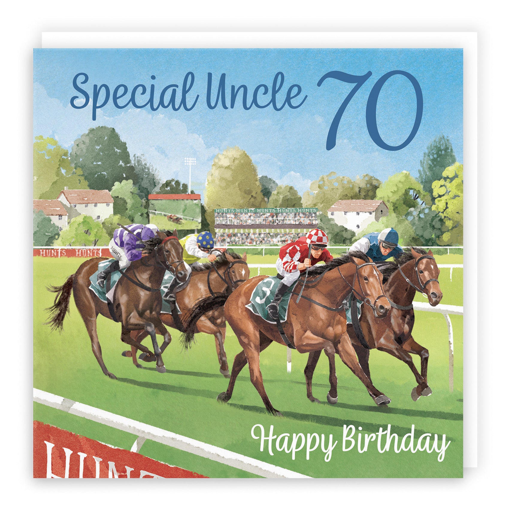 70th Uncle Horse Racing Birthday Card Milo's Gallery - Default Title (B0CPWSQR2V)