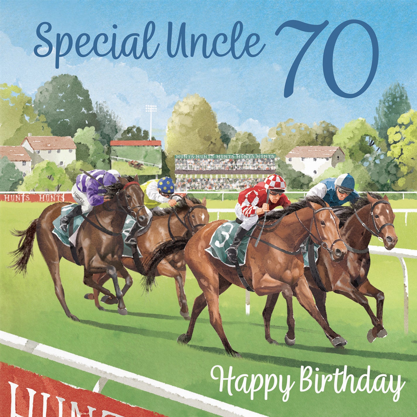 70th Uncle Horse Racing Birthday Card Milo's Gallery - Default Title (B0CPWSQR2V)