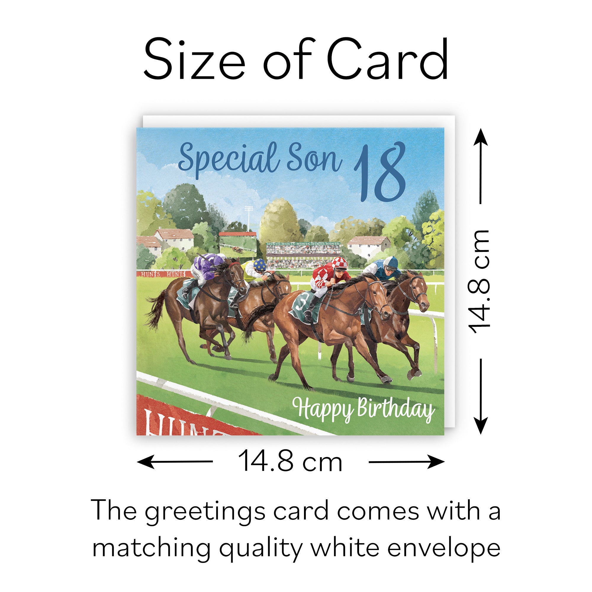 18th Son Horse Racing Birthday Card Milo's Gallery - Default Title (B0CPWT47Q2)