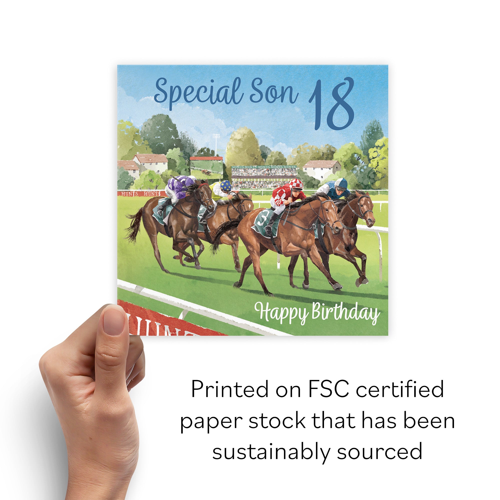 18th Son Horse Racing Birthday Card Milo's Gallery - Default Title (B0CPWT47Q2)