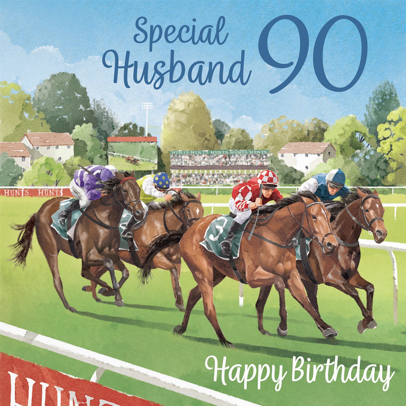 90th Husband Horse Racing Birthday Card Milo's Gallery - Default Title (B0CPWT5TYV)