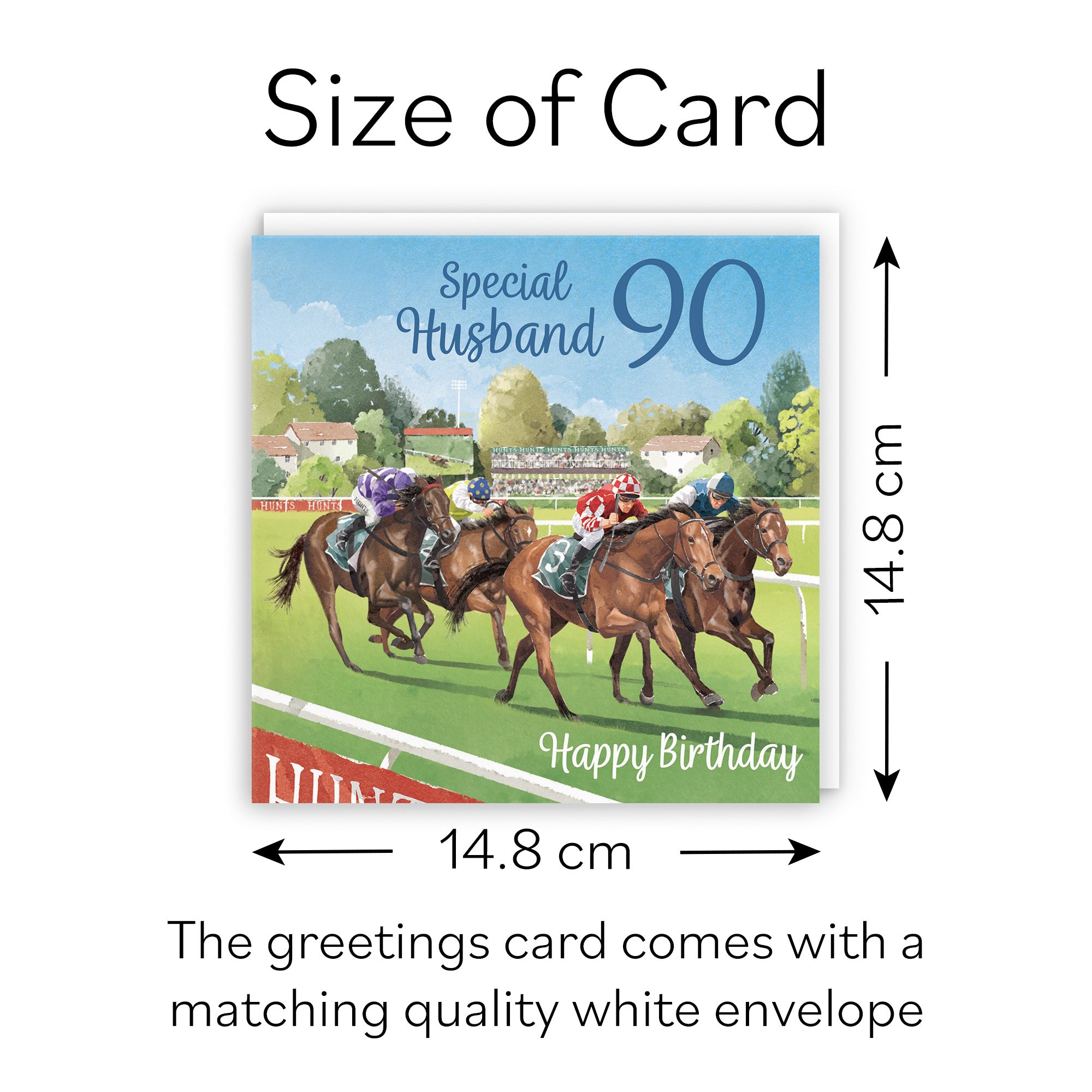 90th Husband Horse Racing Birthday Card Milo's Gallery - Default Title (B0CPWT5TYV)