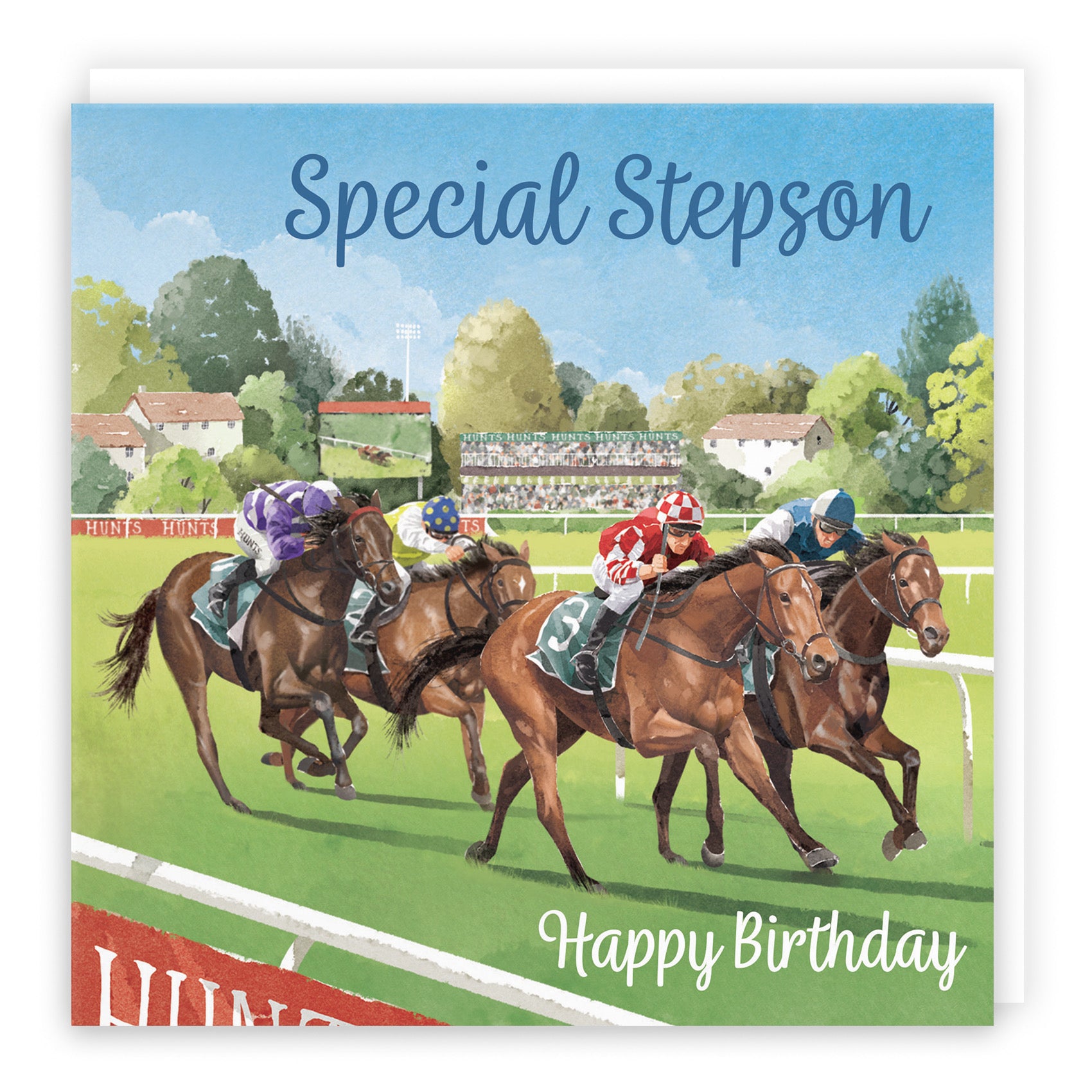 Stepson Horse Racing Birthday Card Milo's Gallery - Default Title (B0CPWT7RKD)