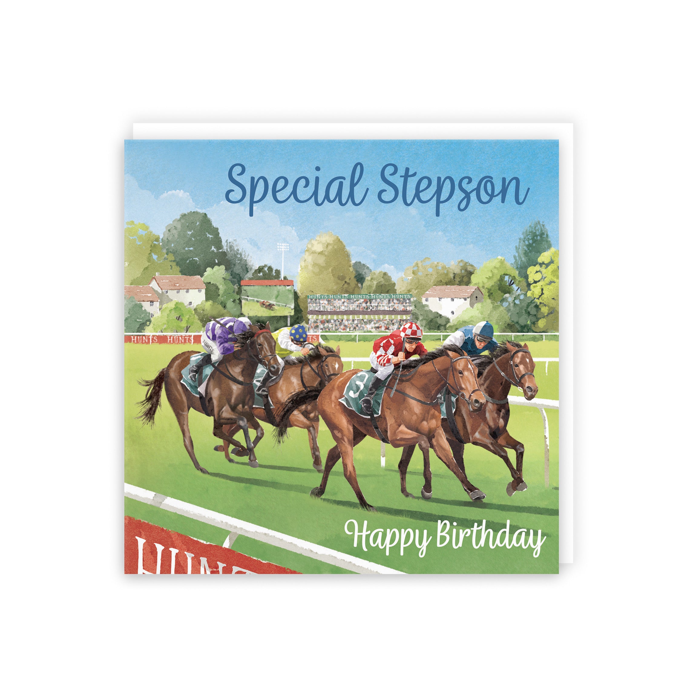 Stepson Horse Racing Birthday Card Milo's Gallery - Default Title (B0CPWT7RKD)