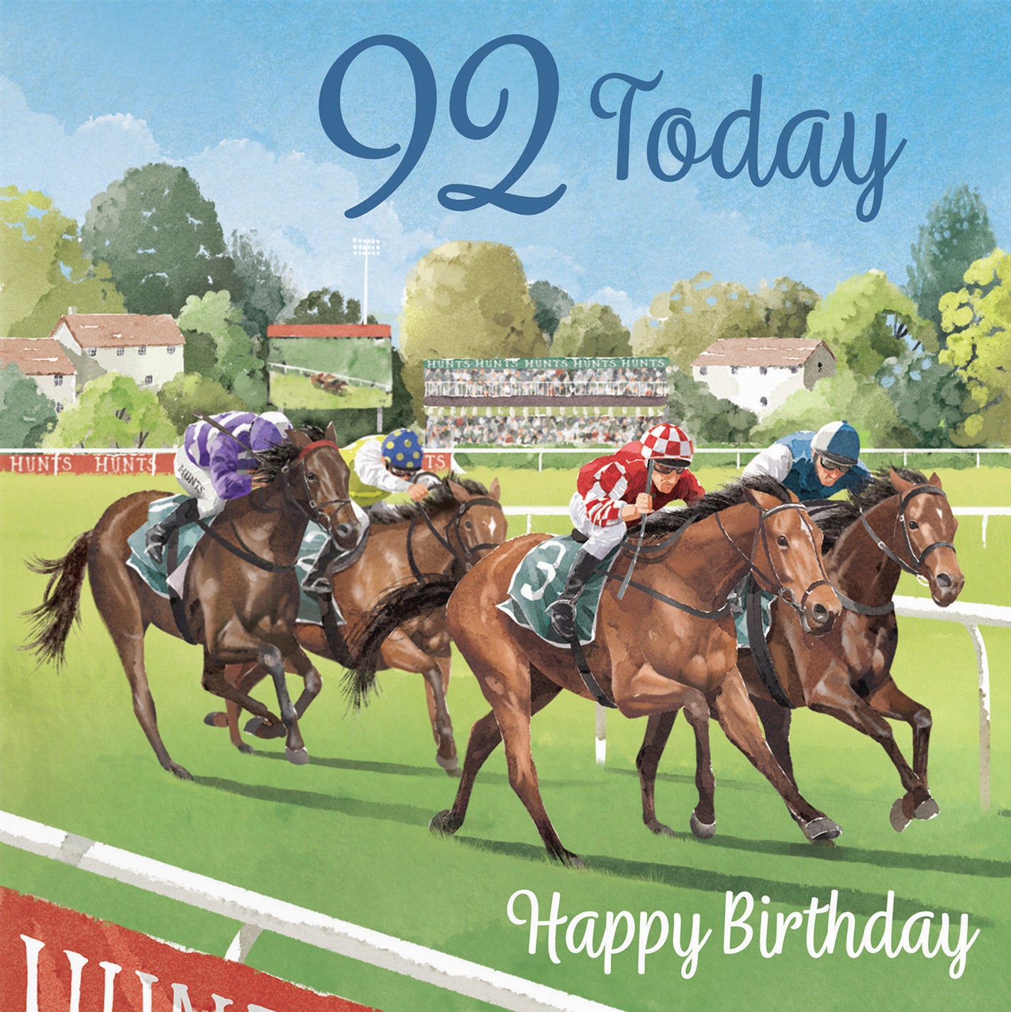 Horse Racing 92nd Birthday Card Milo's Gallery - Default Title (B0CPWT84BY)