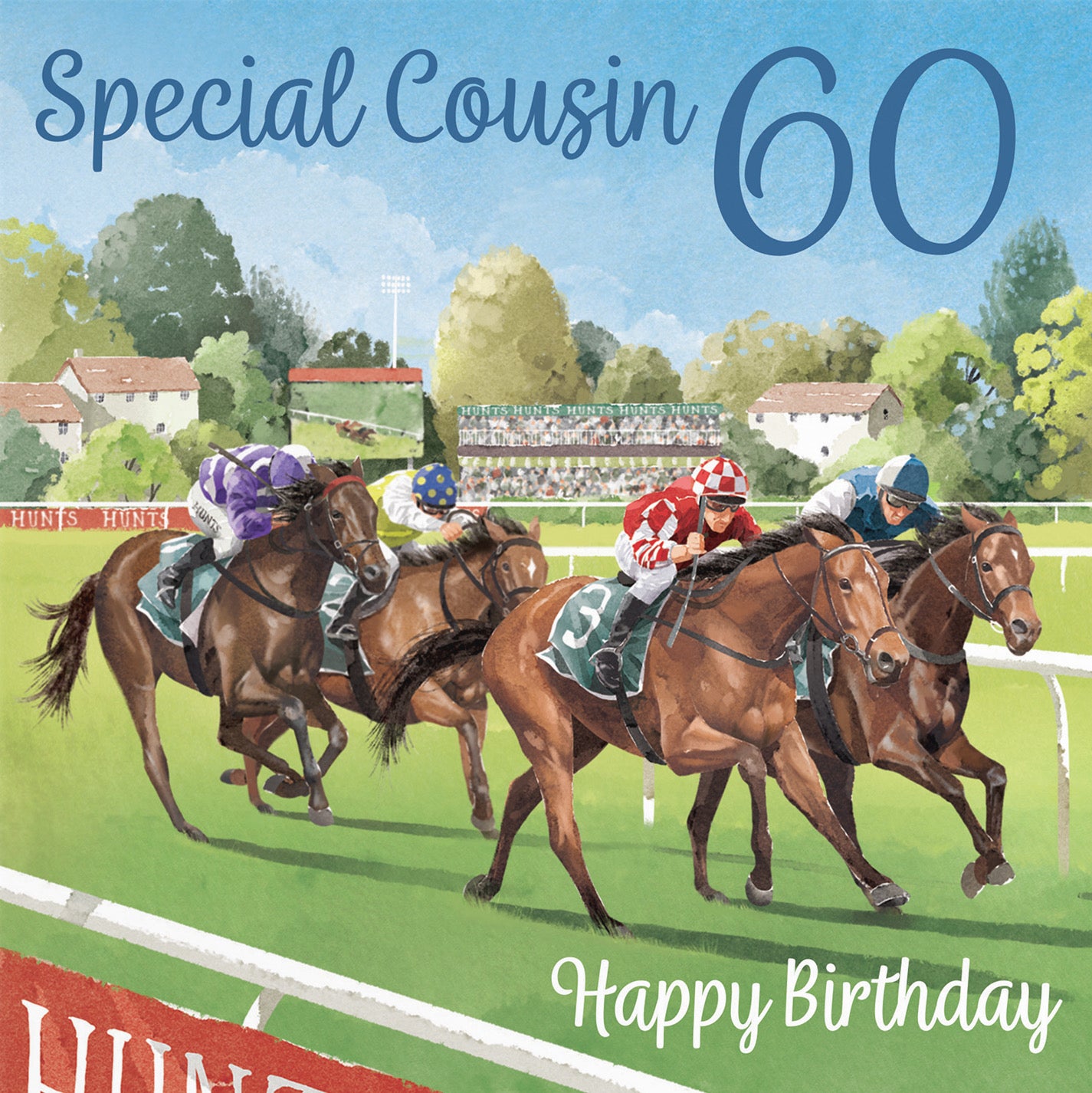 60th Cousin Horse Racing Birthday Card Milo's Gallery - Default Title (B0CPWT87F7)