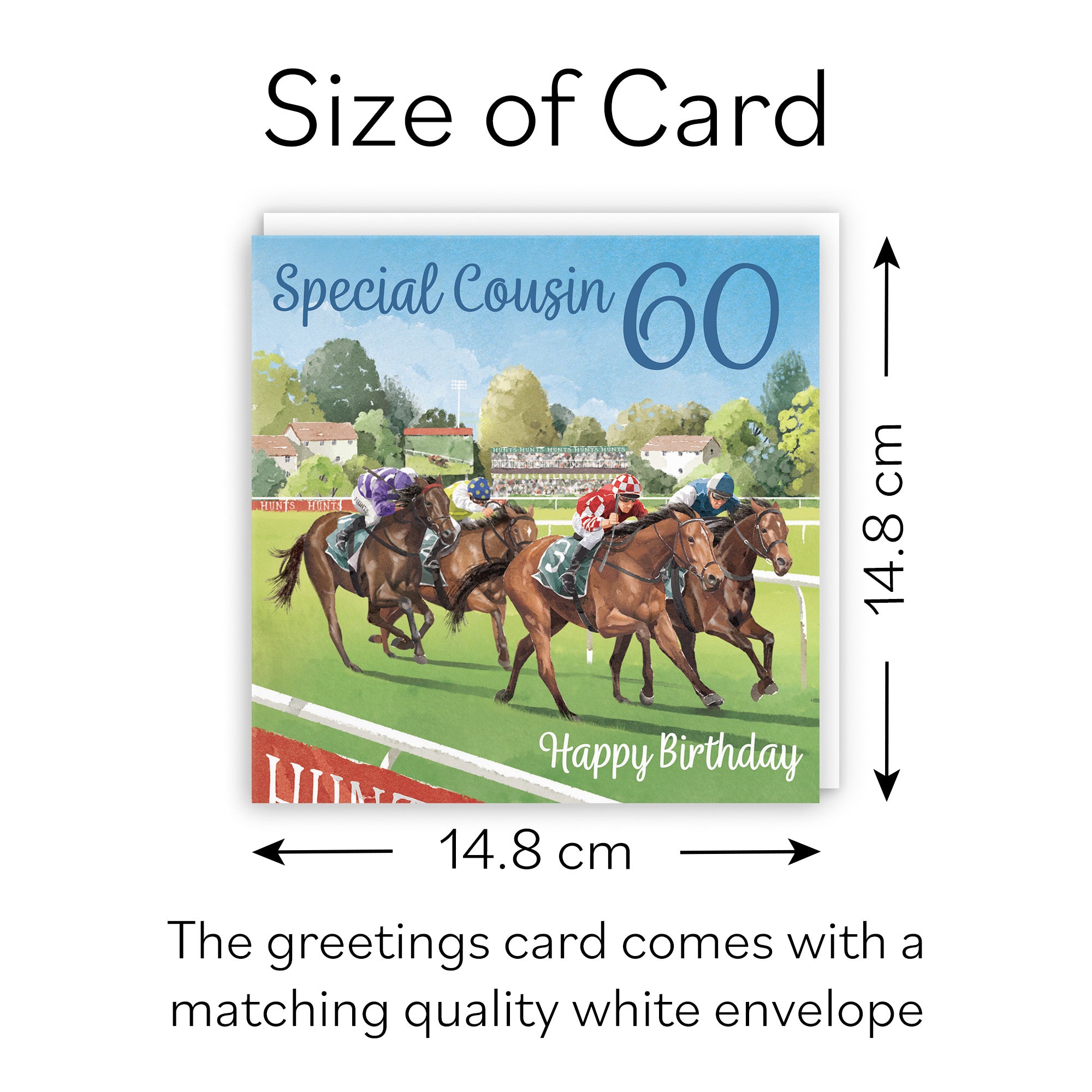 60th Cousin Horse Racing Birthday Card Milo's Gallery - Default Title (B0CPWT87F7)