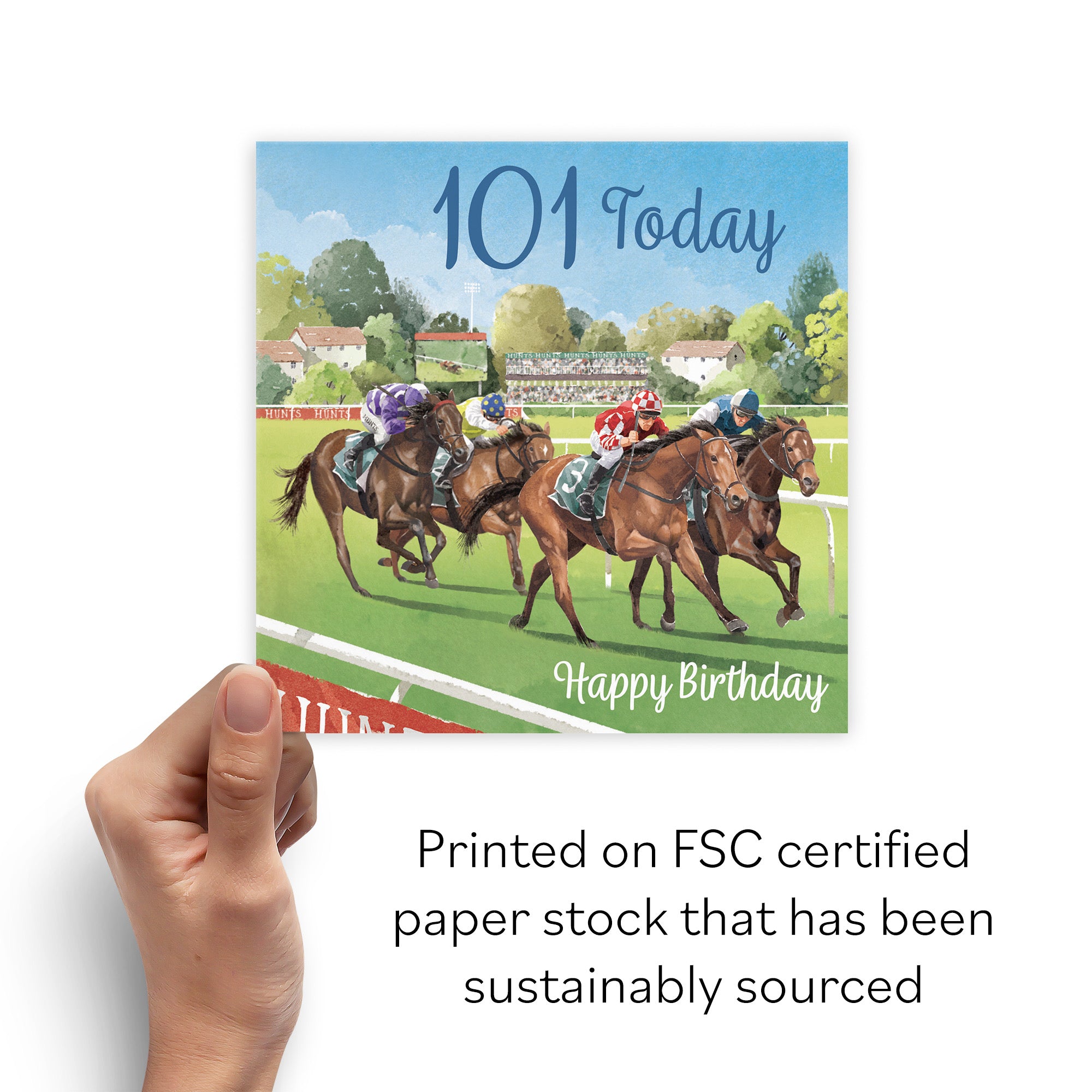 Horse Racing 101st Birthday Card Milo's Gallery - Default Title (B0CPWT8J4Y)