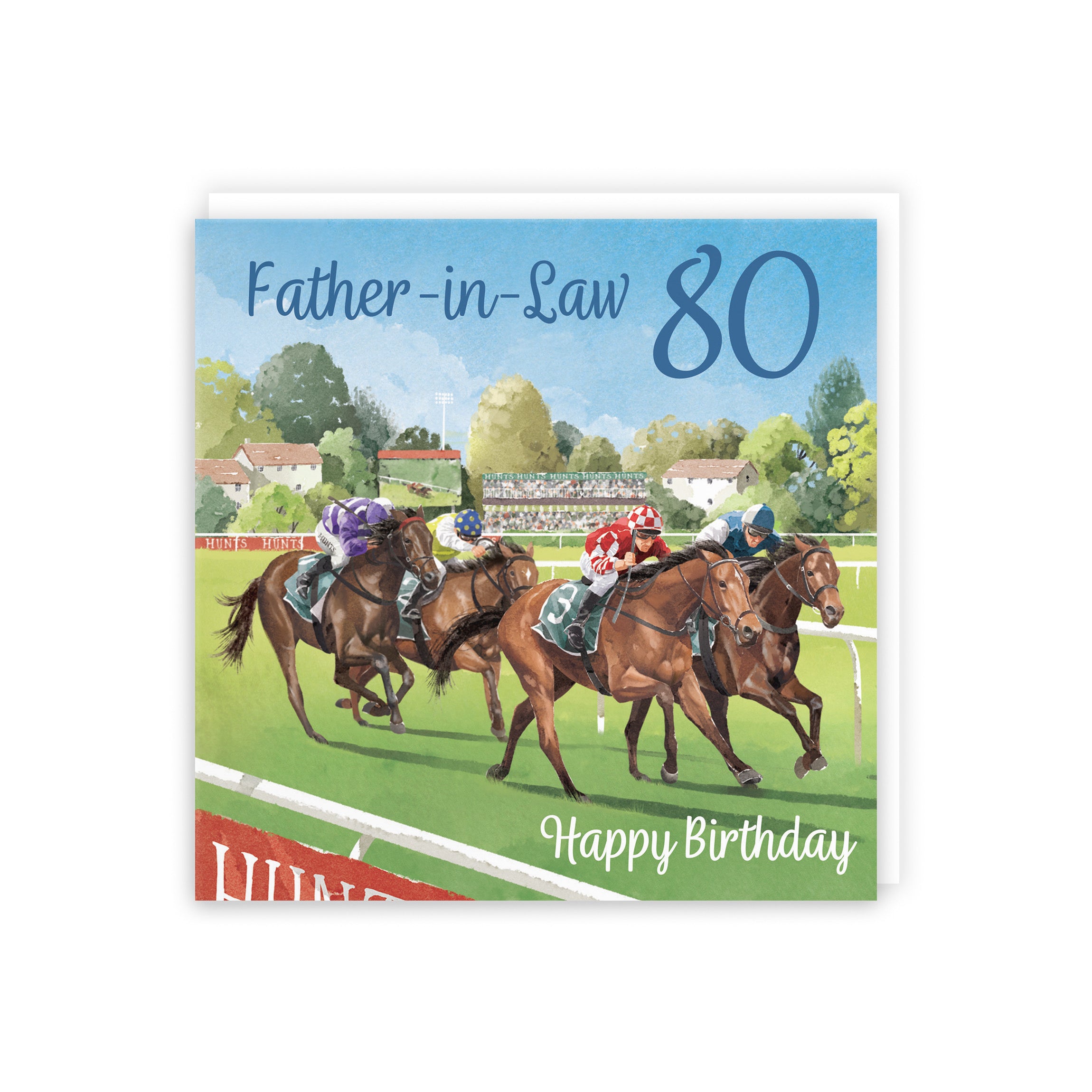 80th Father In Law Horse Racing Birthday Card Milo's Gallery - Default Title (B0CPWTJTVH)