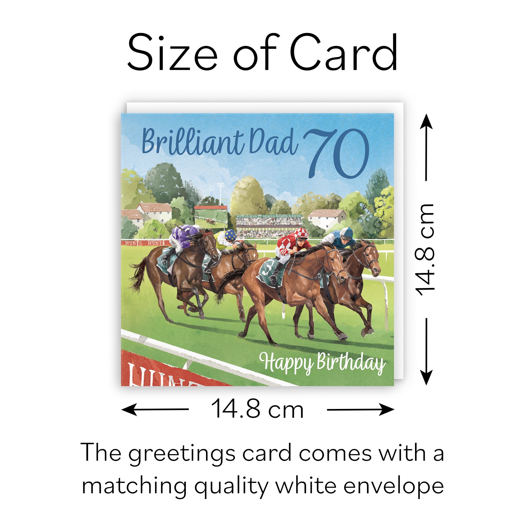 70th Dad Horse Racing Birthday Card Milo's Gallery - Default Title (B0CPWTN333)