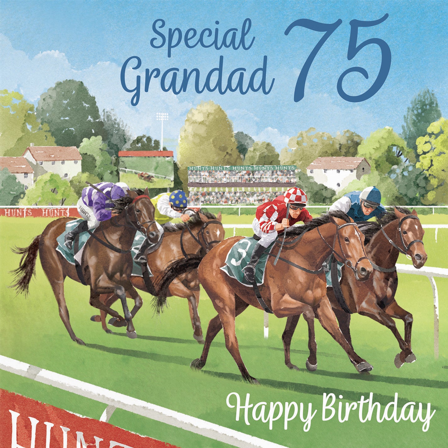 75th Grandad Horse Racing Birthday Card Milo's Gallery - Default Title (B0CPWTN64Y)