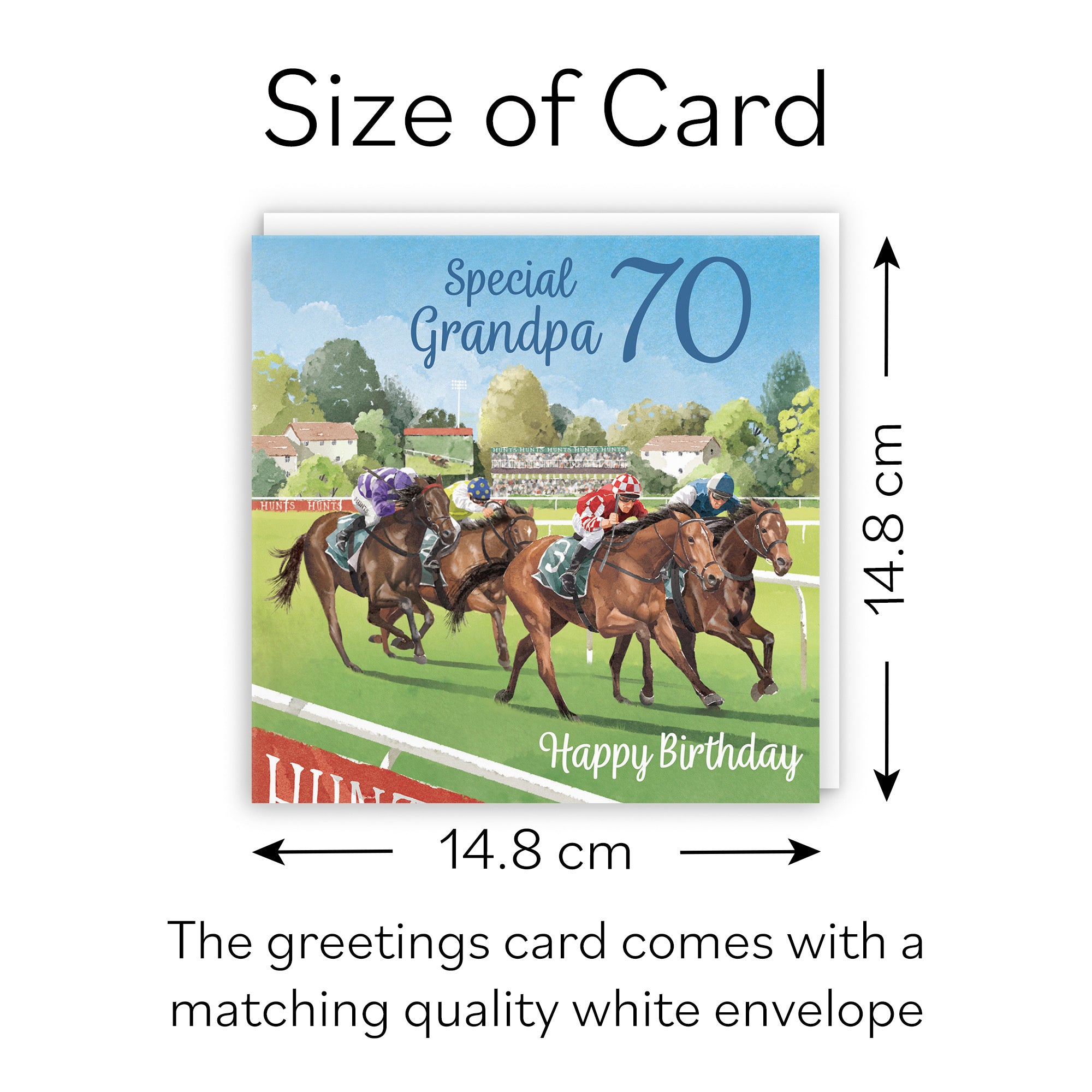 70th Grandpa Horse Racing Birthday Card Milo's Gallery - Default Title (B0CPWTQKTB)