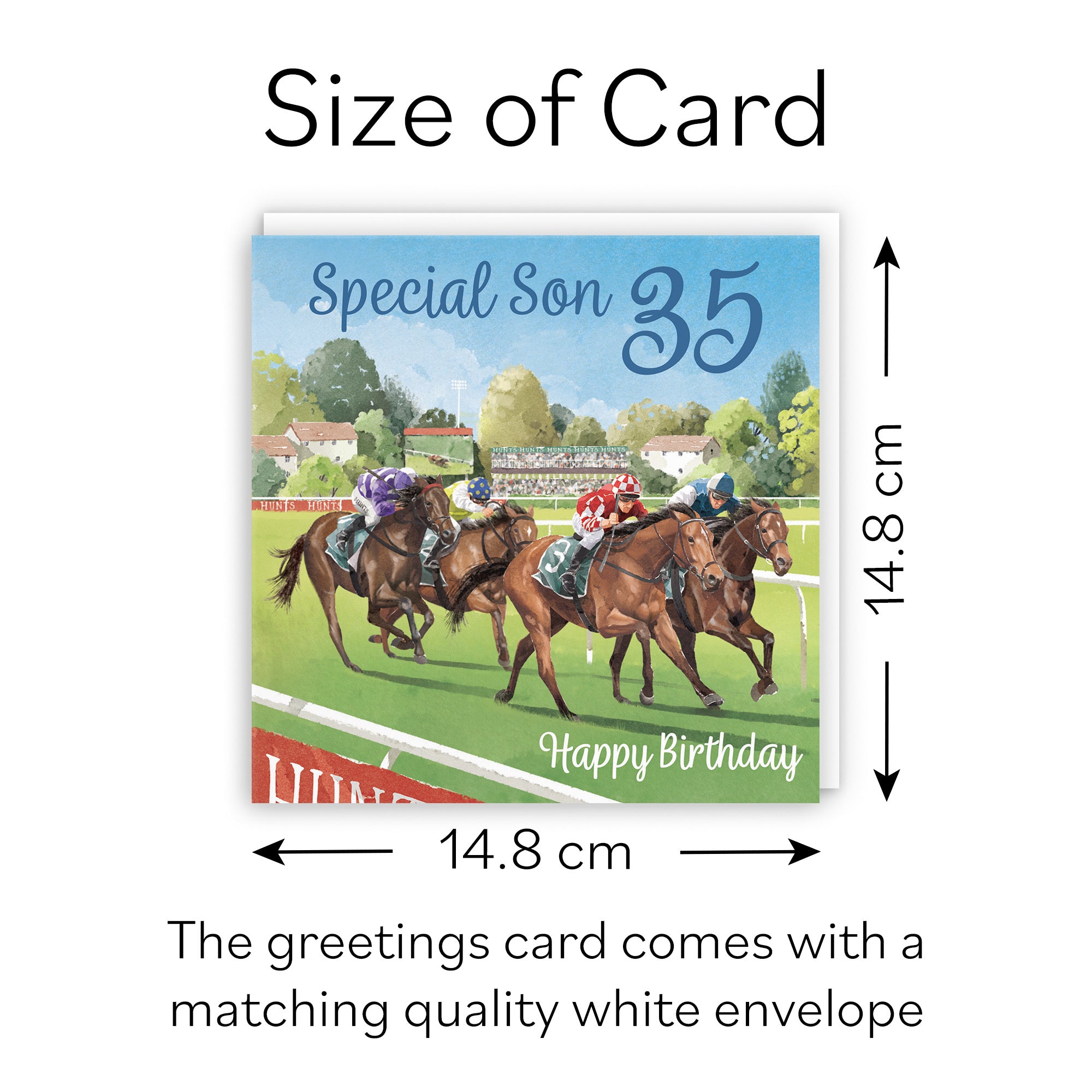 35th Son Horse Racing Birthday Card Milo's Gallery - Default Title (B0CPWTS5FZ)