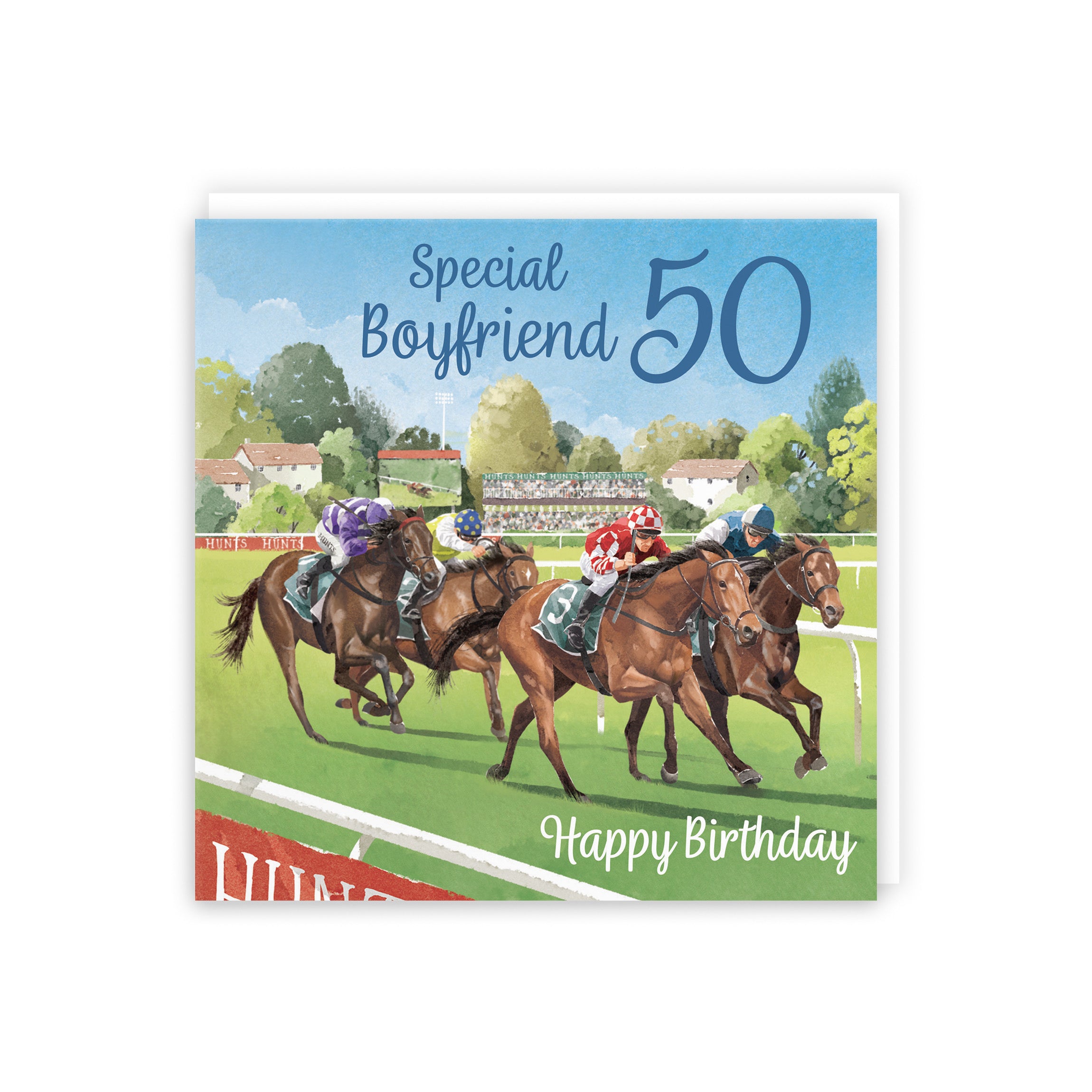 50th Boyfriend Horse Racing Birthday Card Milo's Gallery - Default Title (B0CPWTXPDH)