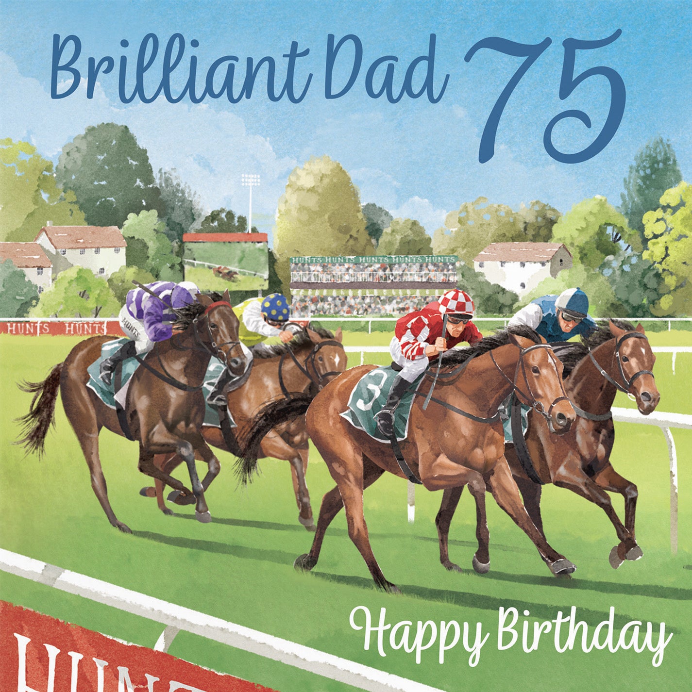 75th Dad Horse Racing Birthday Card Milo's Gallery - Default Title (B0CPWV1TXJ)