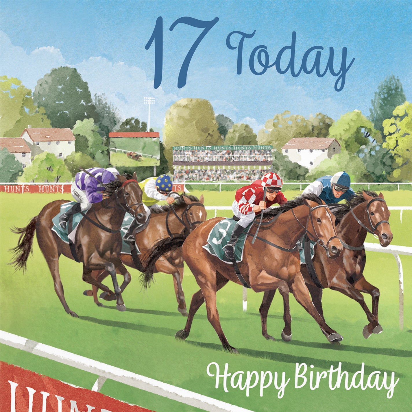 Horse Racing 17th Birthday Card Milo's Gallery - Default Title (B0CPWV5TMY)