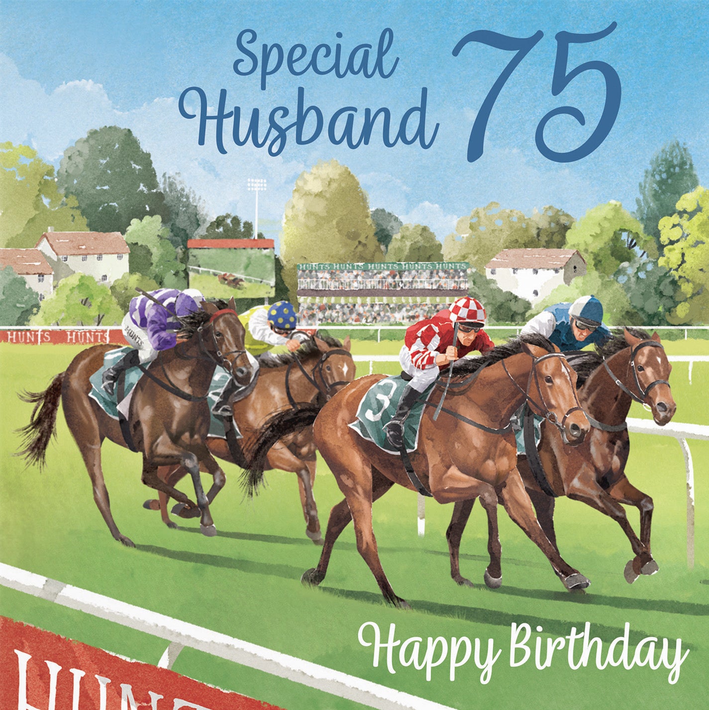 75th Husband Horse Racing Birthday Card Milo's Gallery - Default Title (B0CPWV93V1)