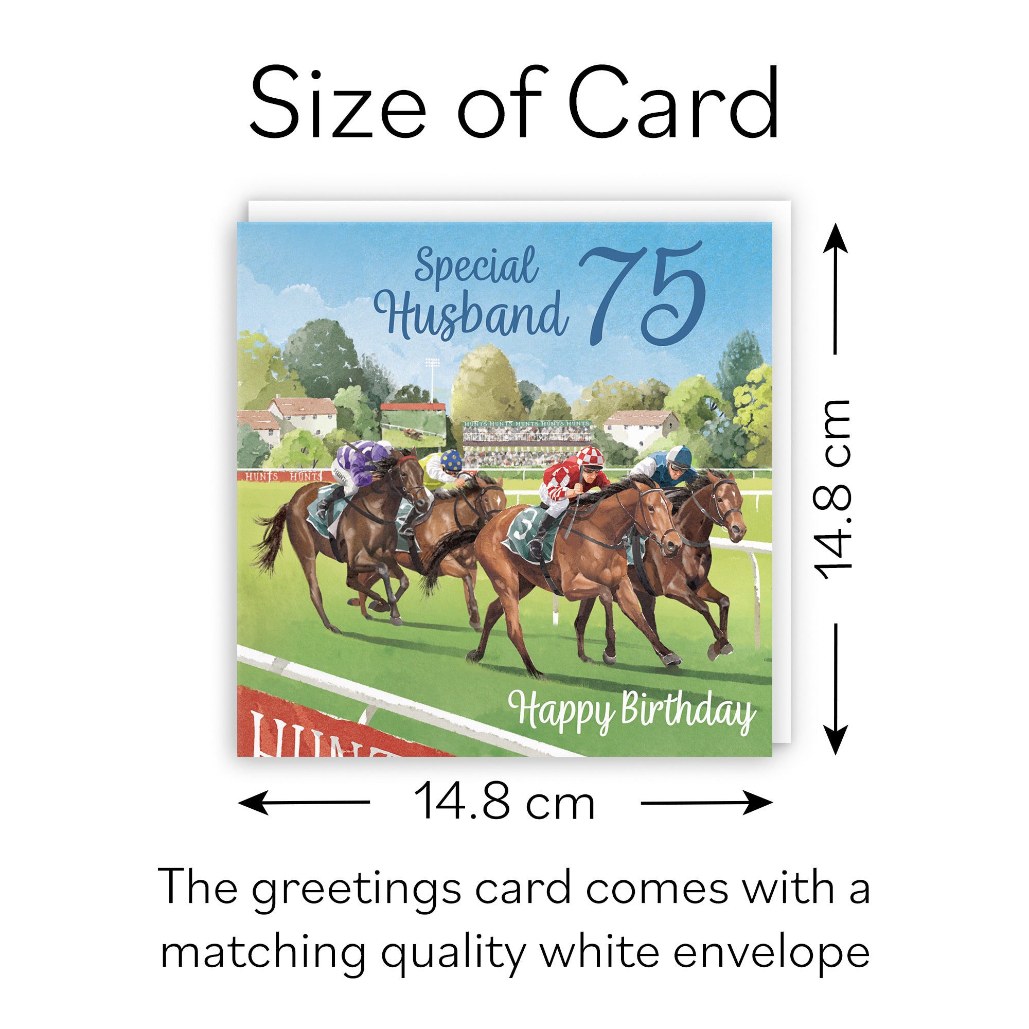 75th Husband Horse Racing Birthday Card Milo's Gallery - Default Title (B0CPWV93V1)