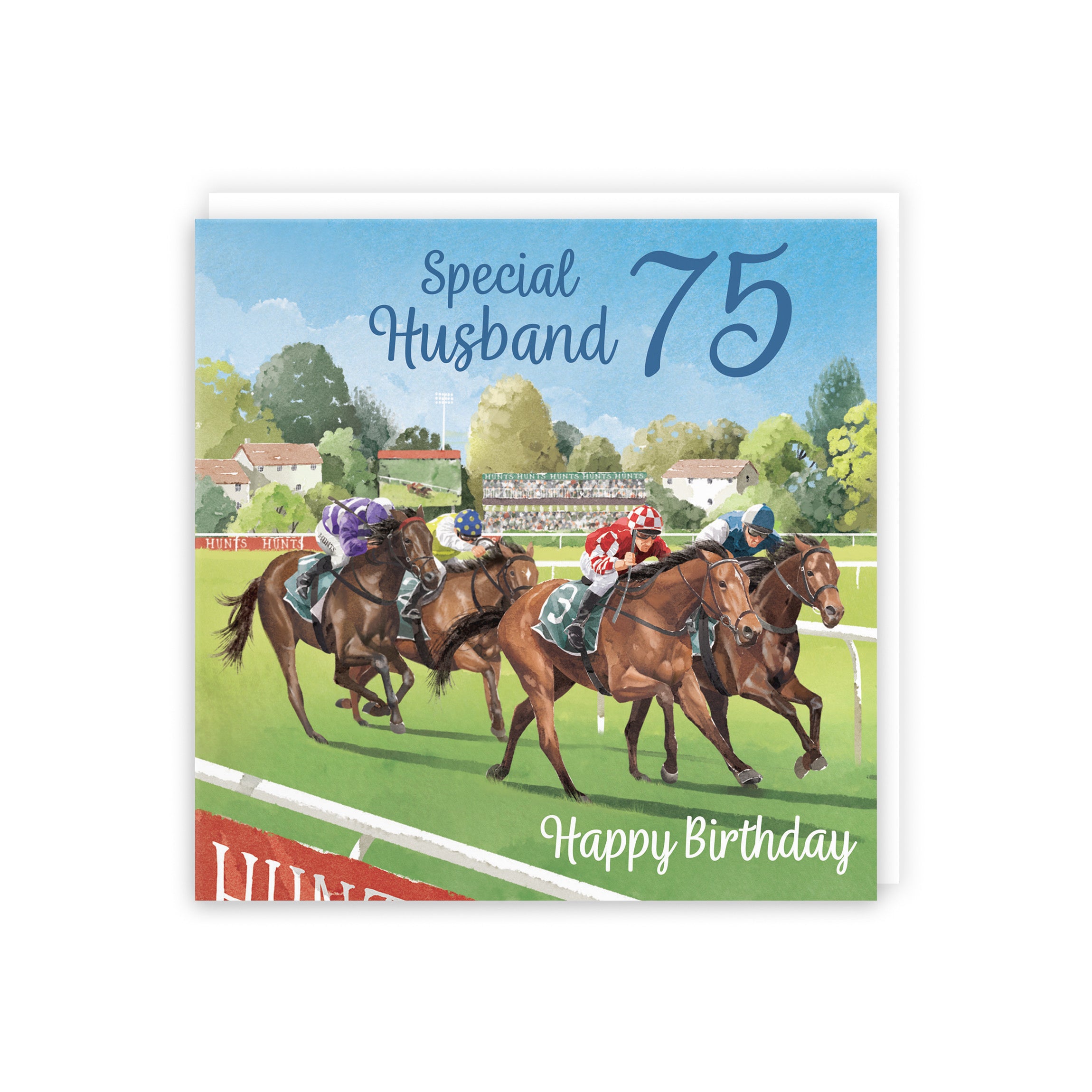 75th Husband Horse Racing Birthday Card Milo's Gallery - Default Title (B0CPWV93V1)