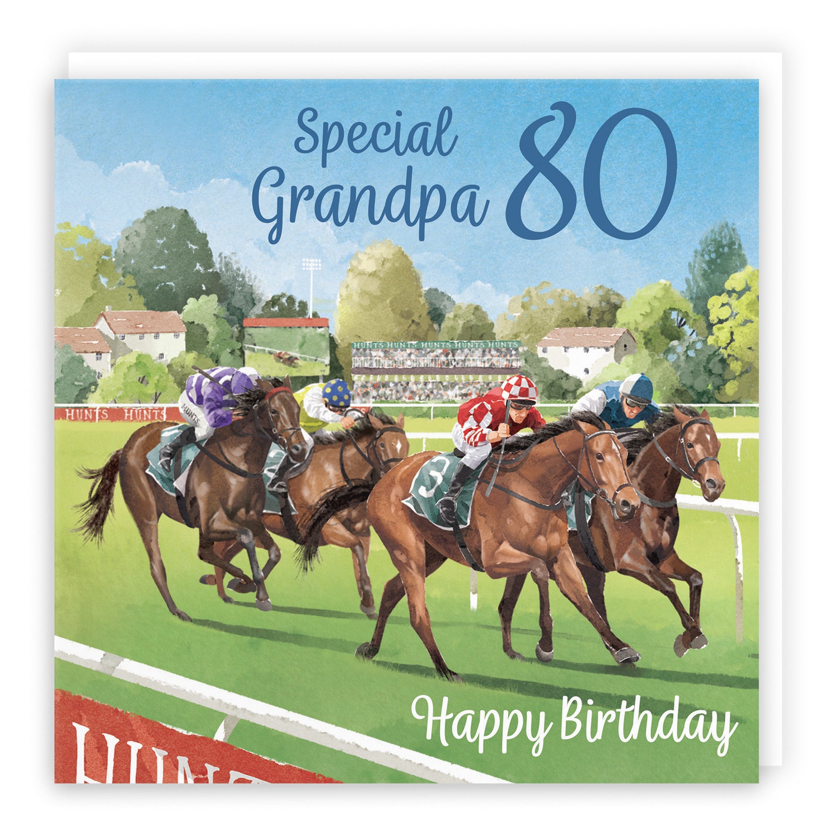 80th Grandpa Horse Racing Birthday Card Milo's Gallery - Default Title (B0CPWVBBK6)