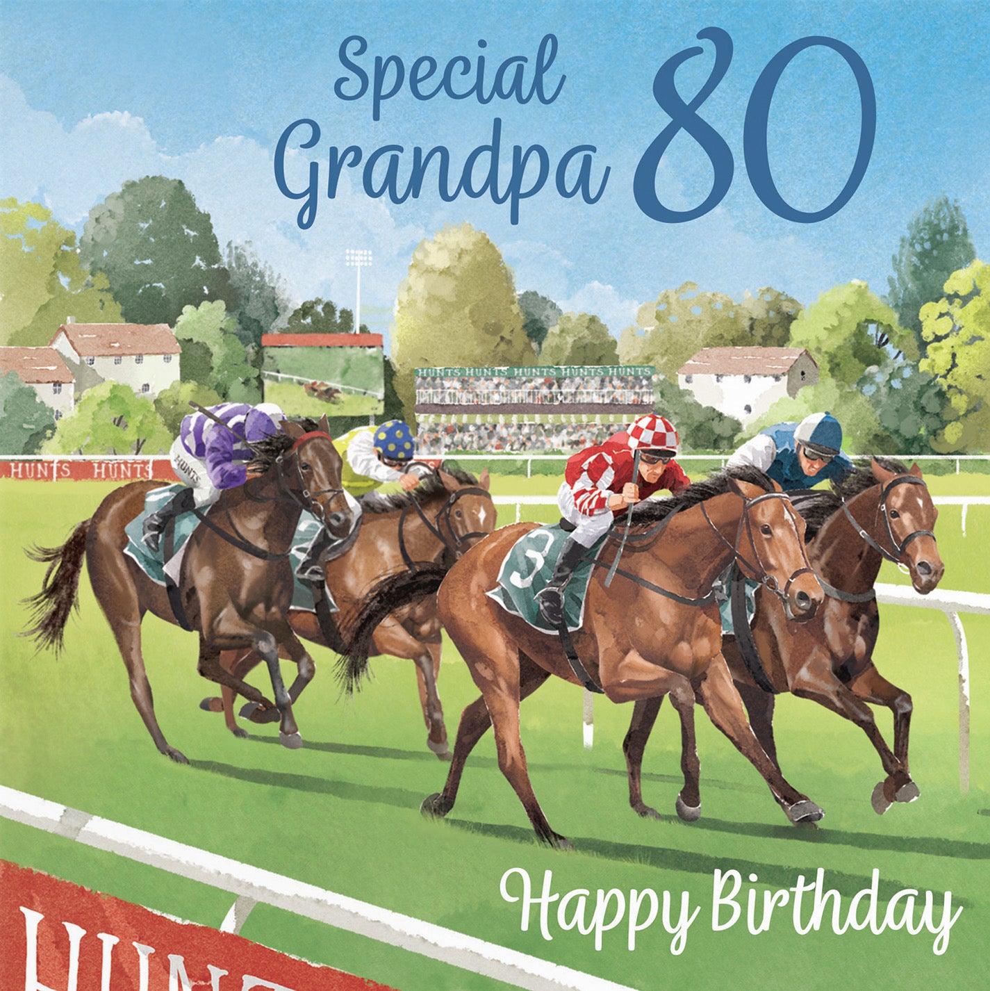 80th Grandpa Horse Racing Birthday Card Milo's Gallery - Default Title (B0CPWVBBK6)