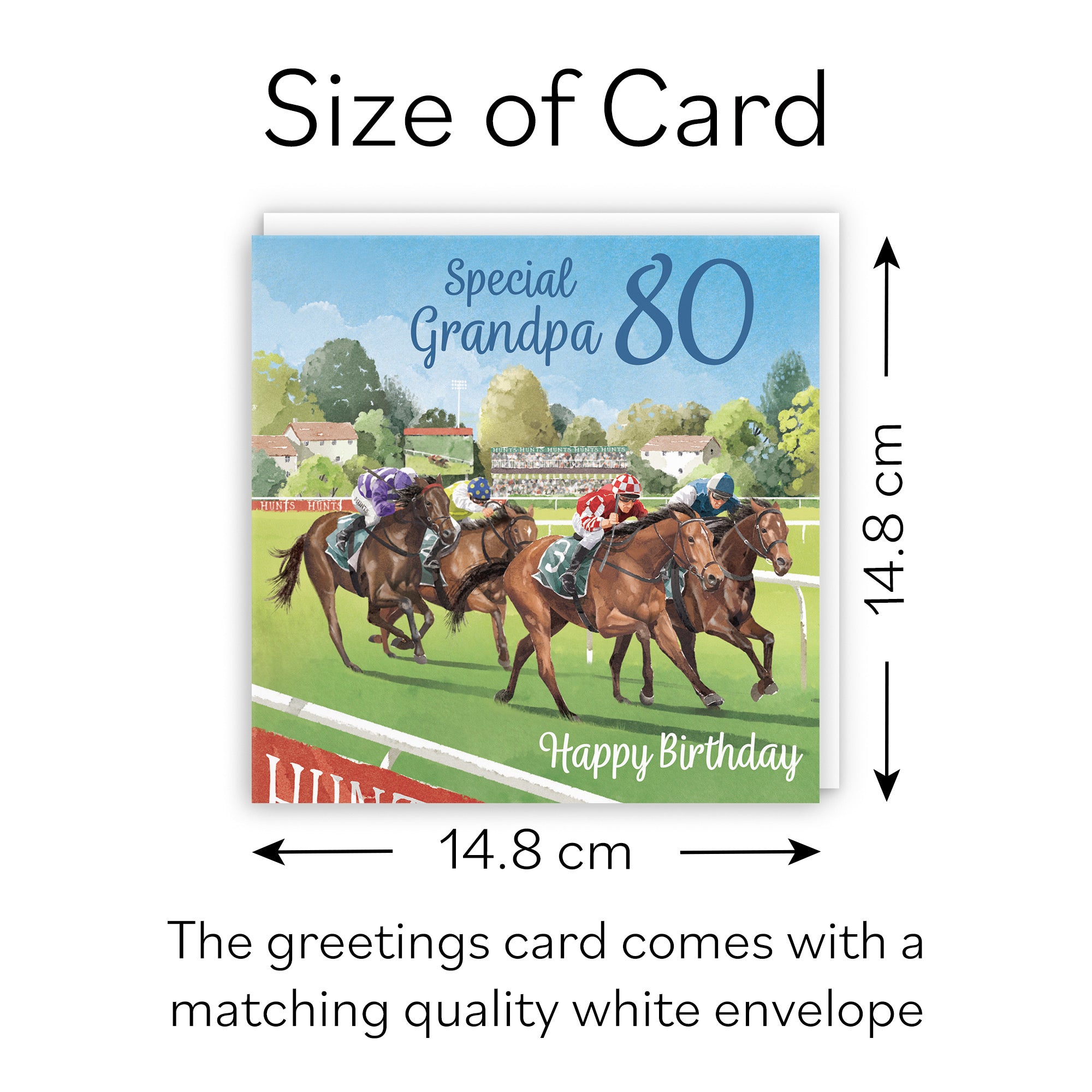 80th Grandpa Horse Racing Birthday Card Milo's Gallery - Default Title (B0CPWVBBK6)