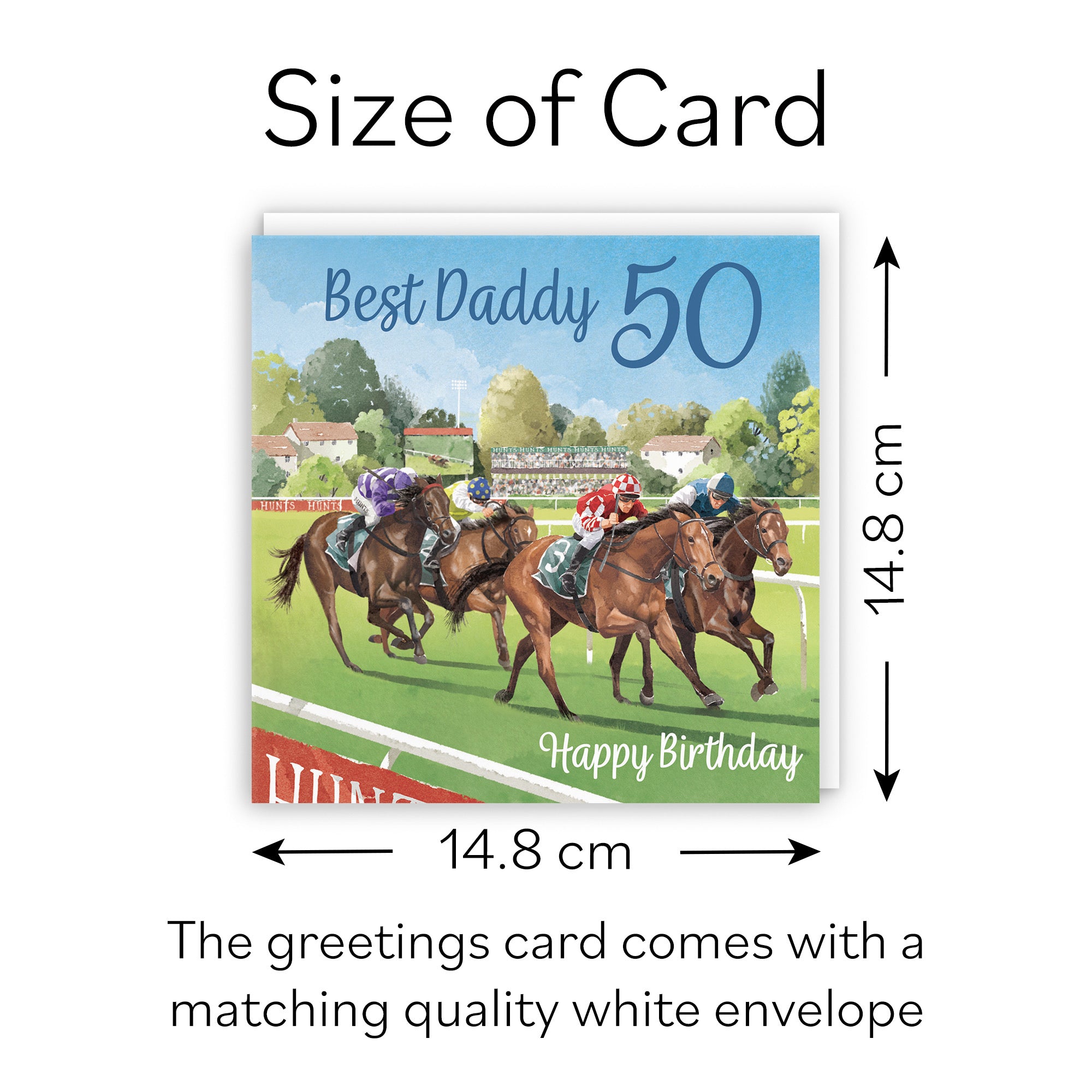 50th Daddy Horse Racing Birthday Card Milo's Gallery - Default Title (B0CPWVBSJS)