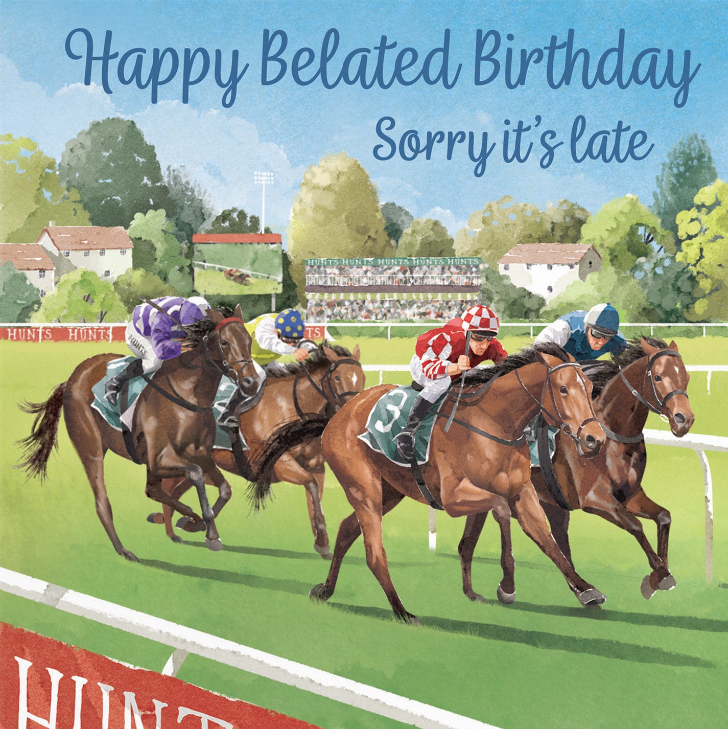 Horse Racing Belated Birthday Card Milo's Gallery - Default Title (B0CPWVGH21)