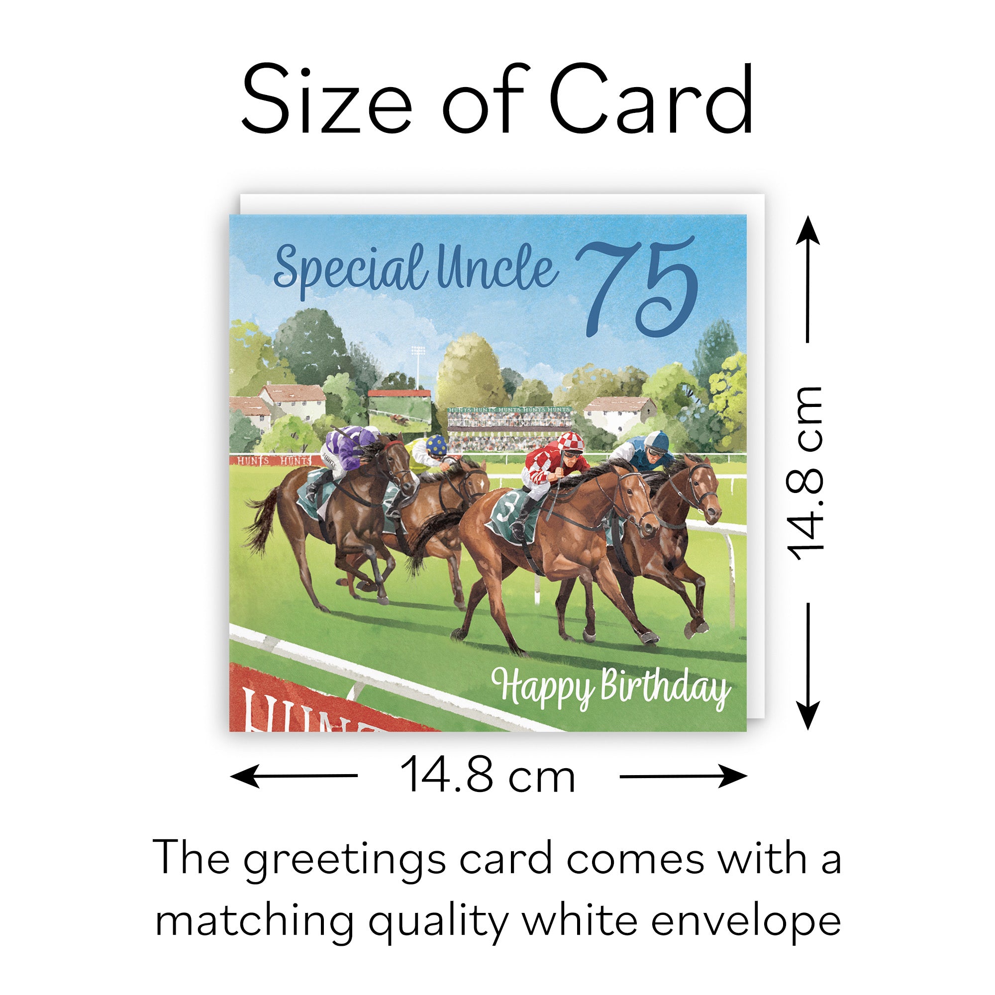 75th Uncle Horse Racing Birthday Card Milo's Gallery - Default Title (B0CPWVRVHC)