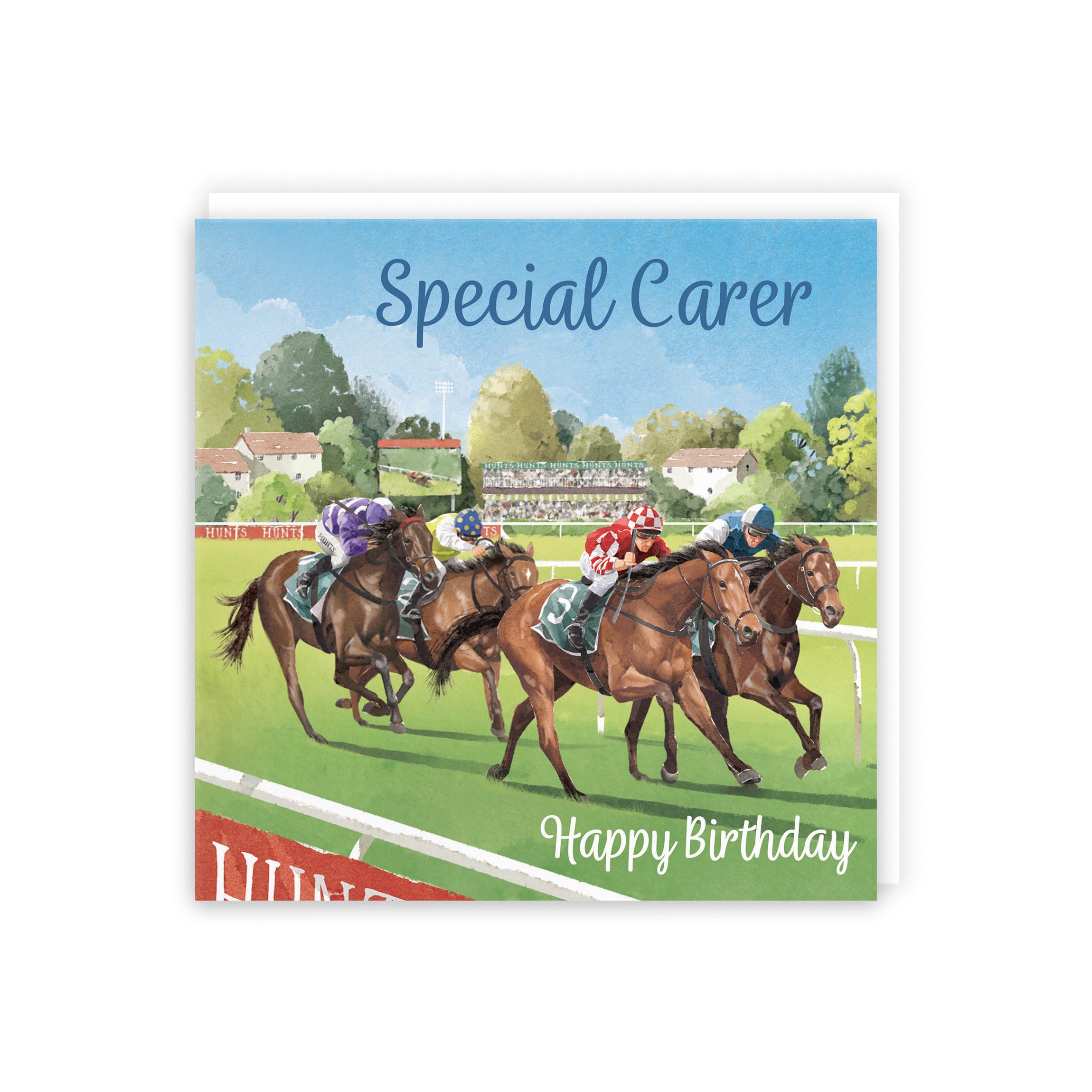 Carer Horse Racing Birthday Card Milo's Gallery - Default Title (B0CPWVW68W)