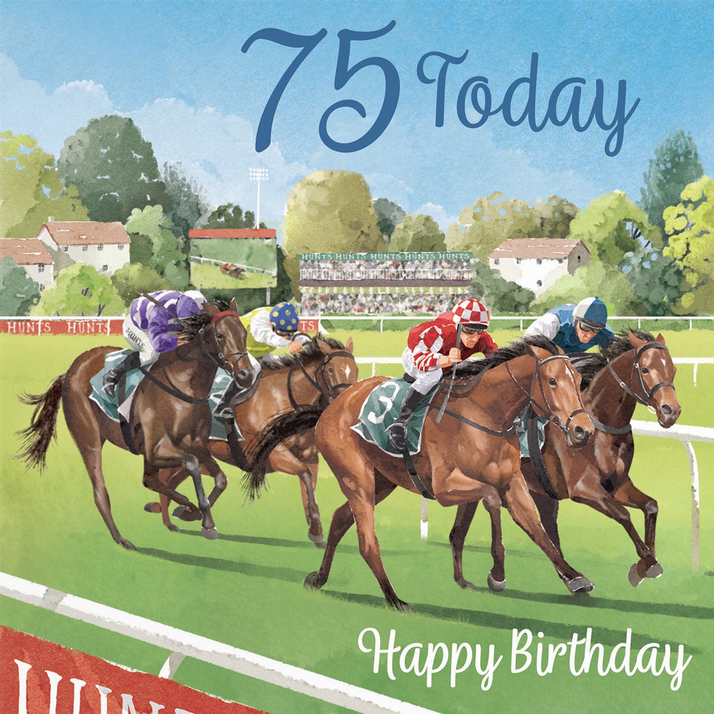 Horse Racing 75th Birthday Card Milo's Gallery - Default Title (B0CPWWB135)