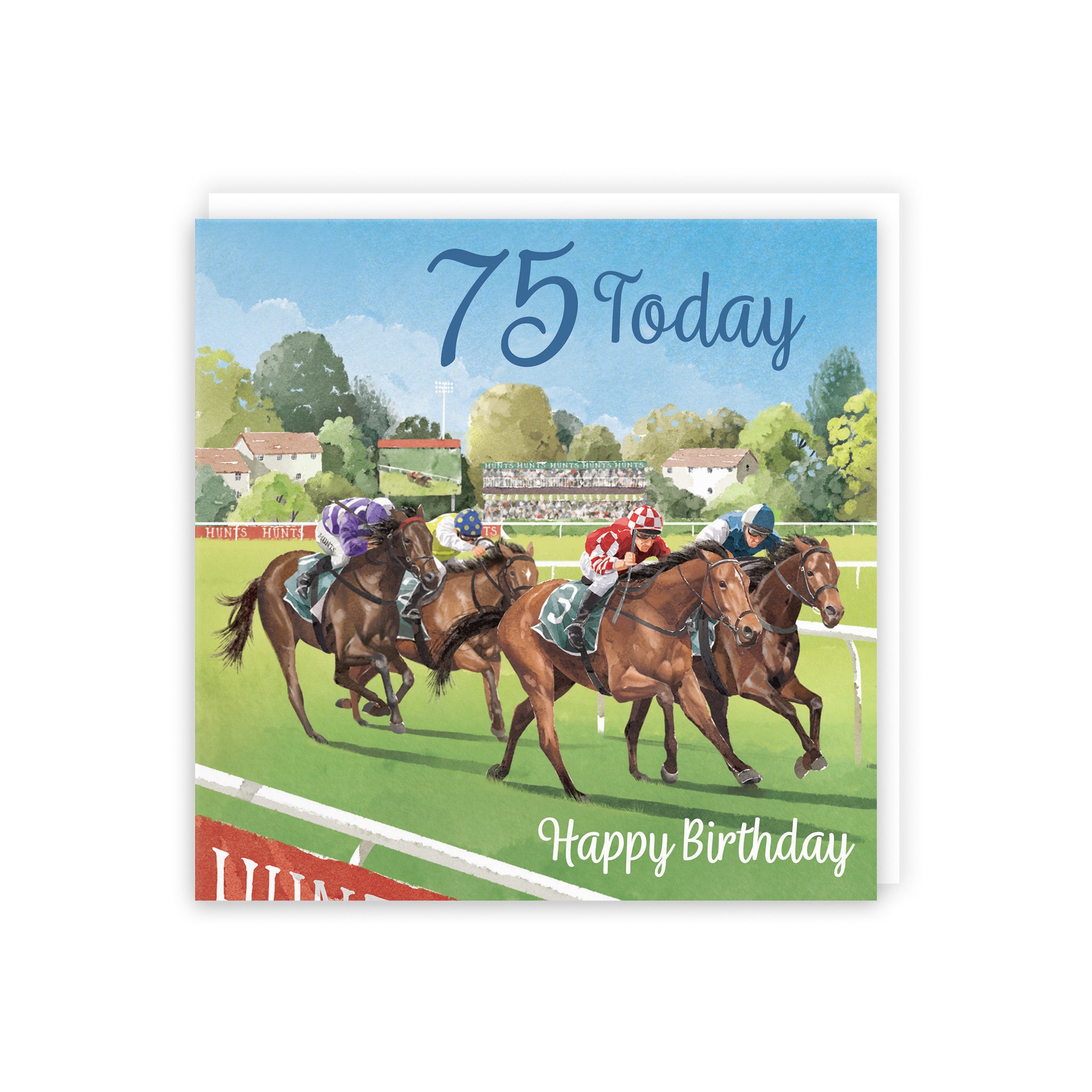 Horse Racing 75th Birthday Card Milo's Gallery - Default Title (B0CPWWB135)