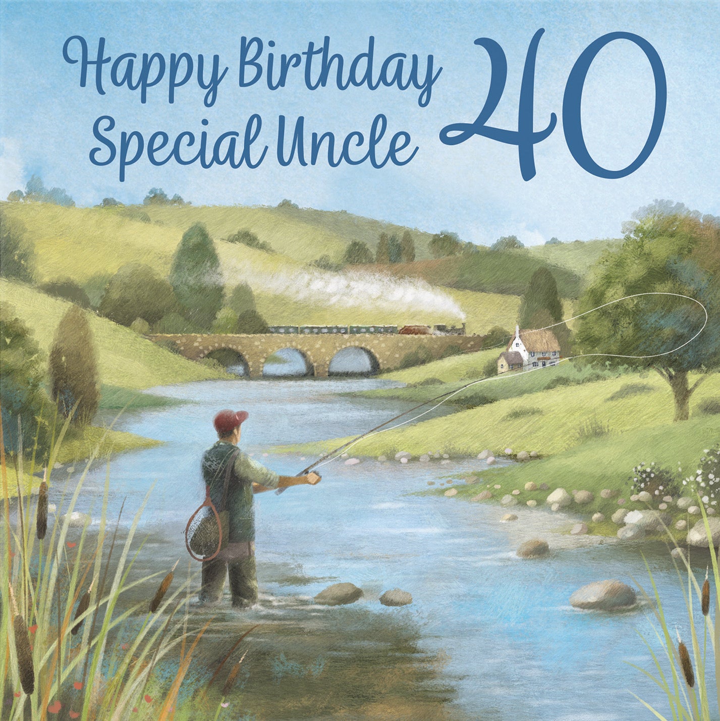 40th Uncle Fly Fishing Birthday Card Milo's Gallery - Default Title (B0CQWQFJD1)