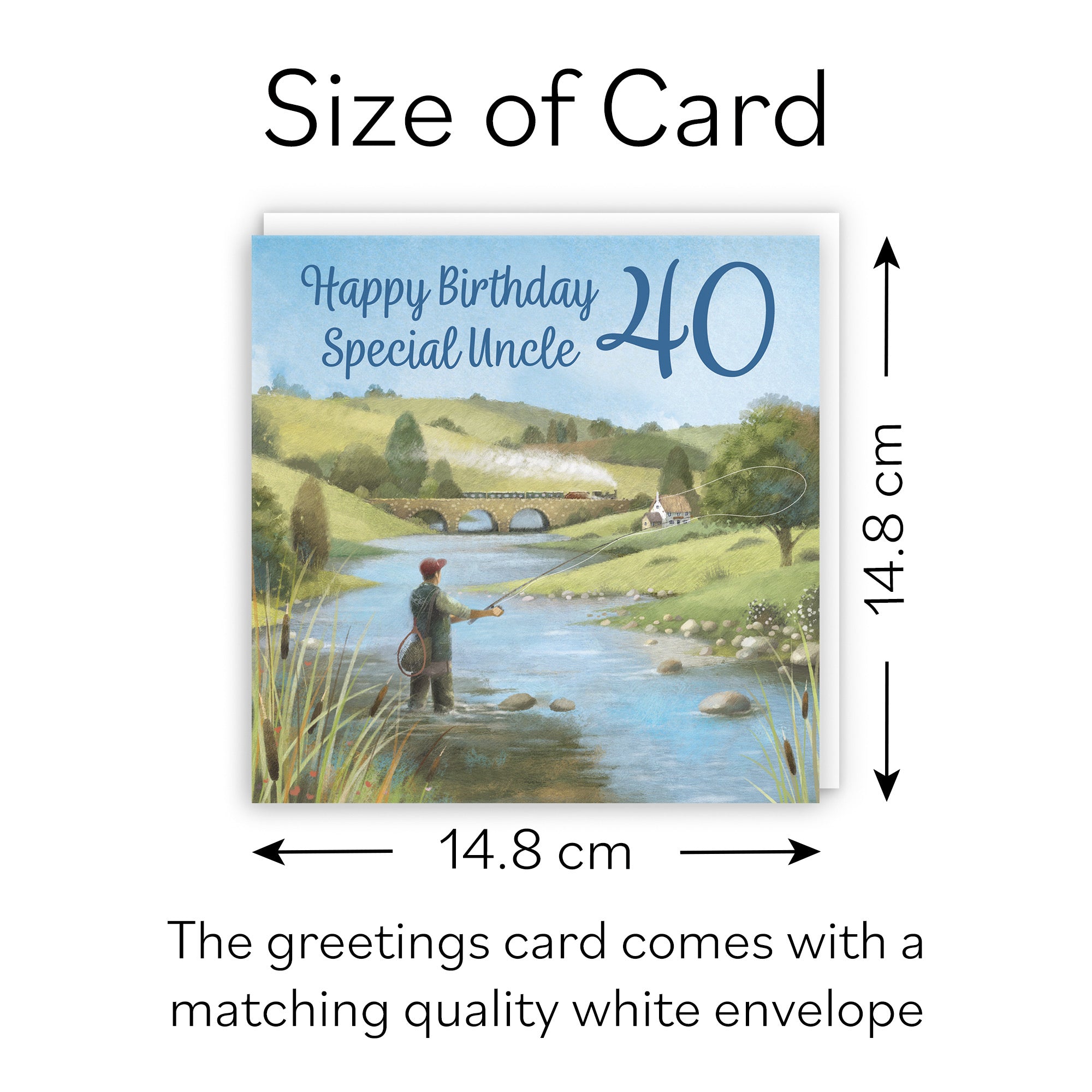 40th Uncle Fly Fishing Birthday Card Milo's Gallery - Default Title (B0CQWQFJD1)