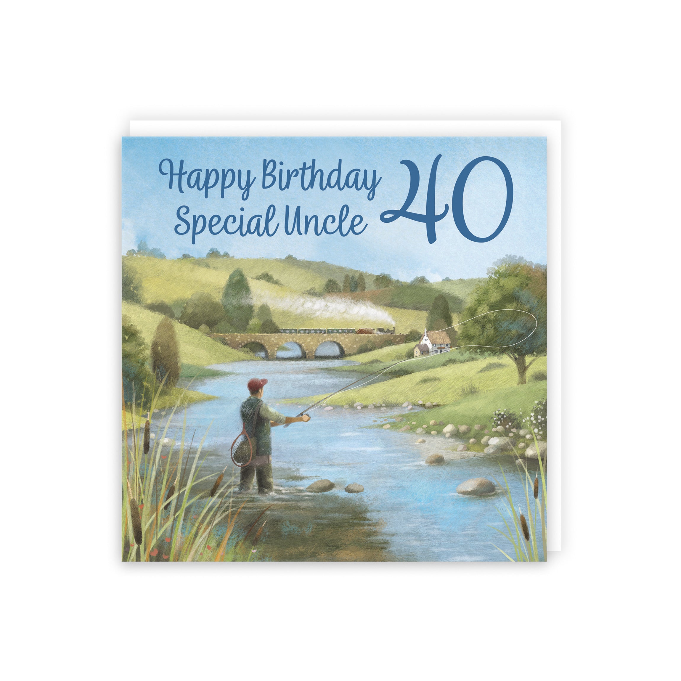 40th Uncle Fly Fishing Birthday Card Milo's Gallery - Default Title (B0CQWQFJD1)