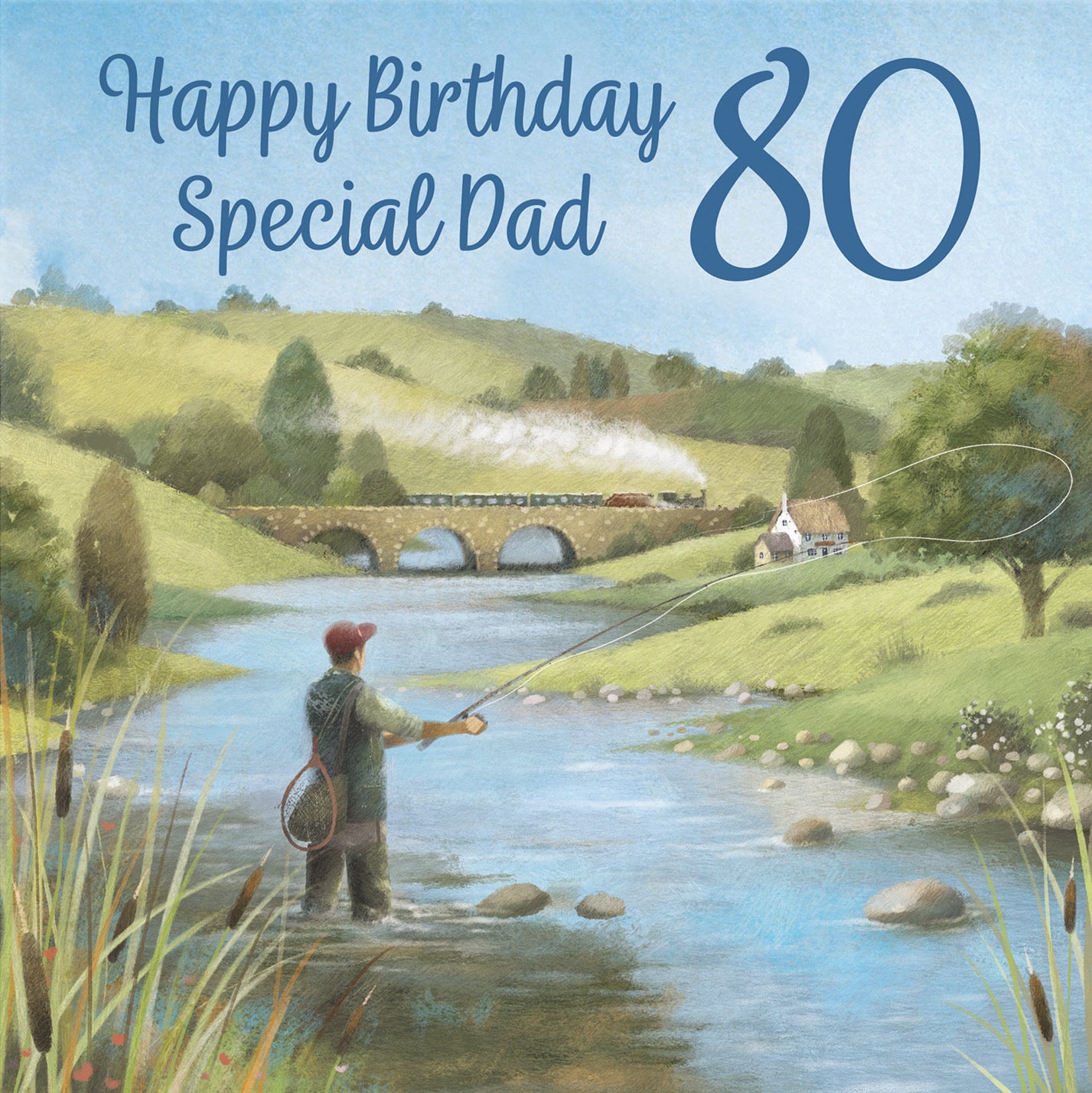 80th Dad Fly Fishing Birthday Card Milo's Gallery - Default Title (B0CQWQFJD2)