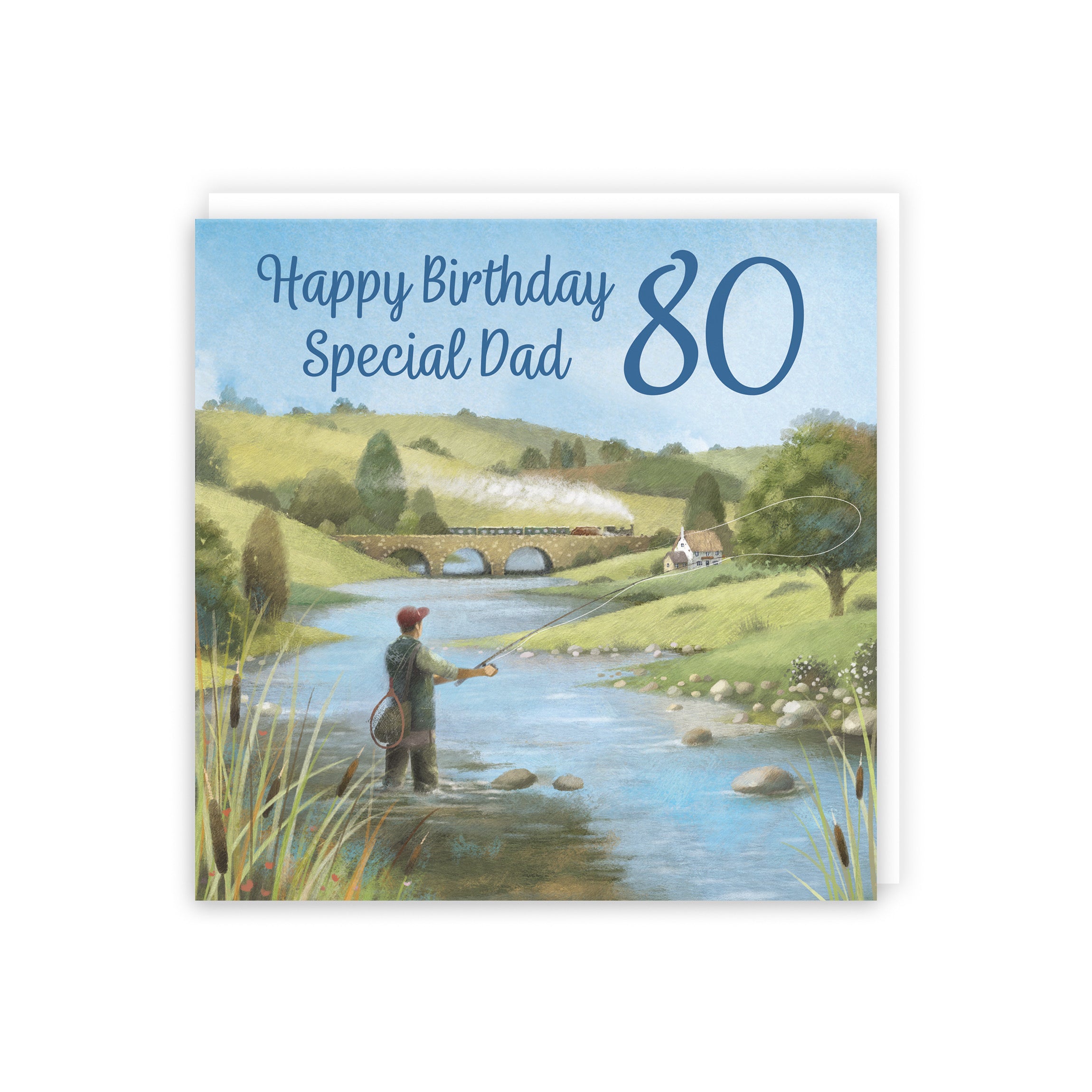 80th Dad Fly Fishing Birthday Card Milo's Gallery - Default Title (B0CQWQFJD2)