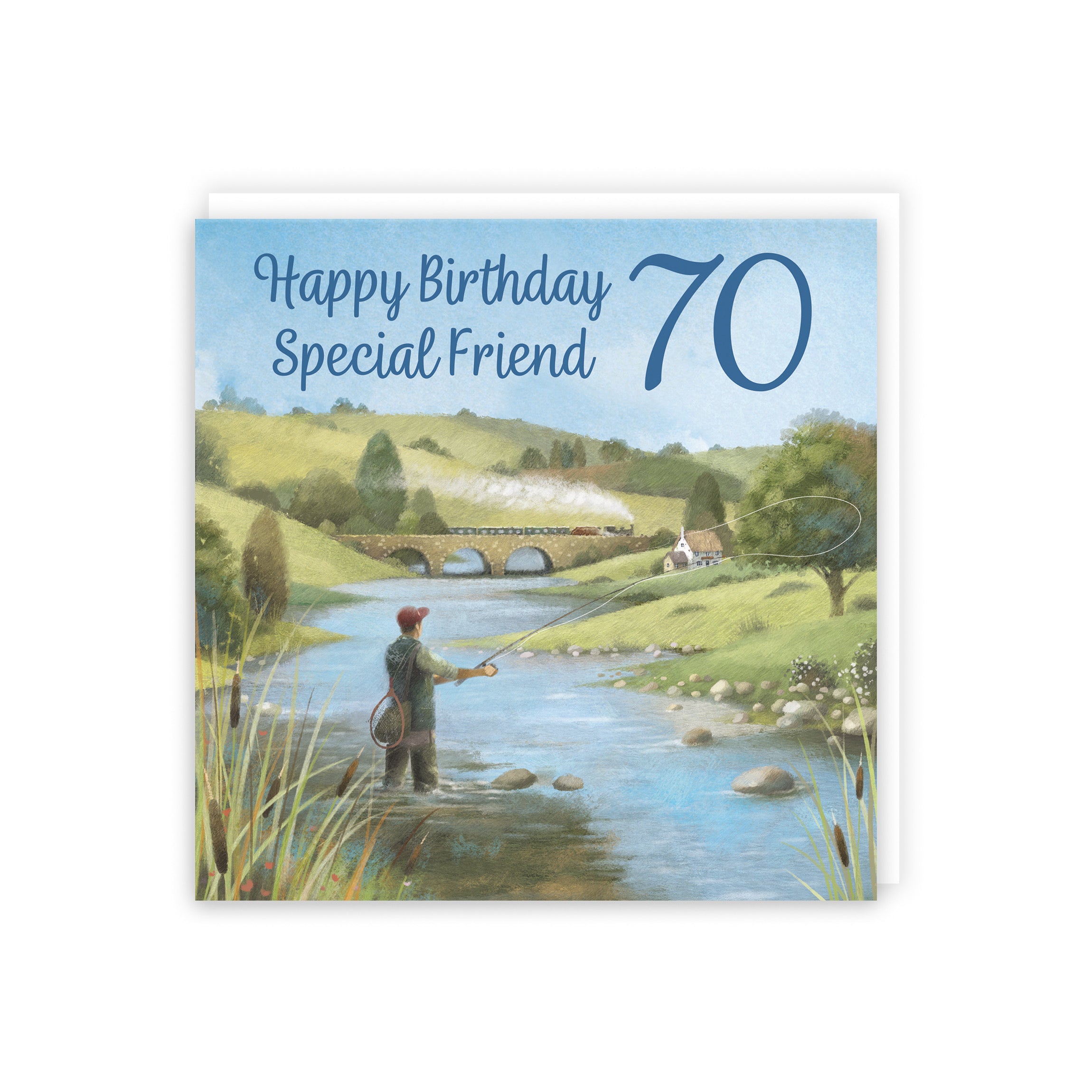 70th Friend Fly Fishing Birthday Card Milo's Gallery - Default Title (B0CQWR1TP8)