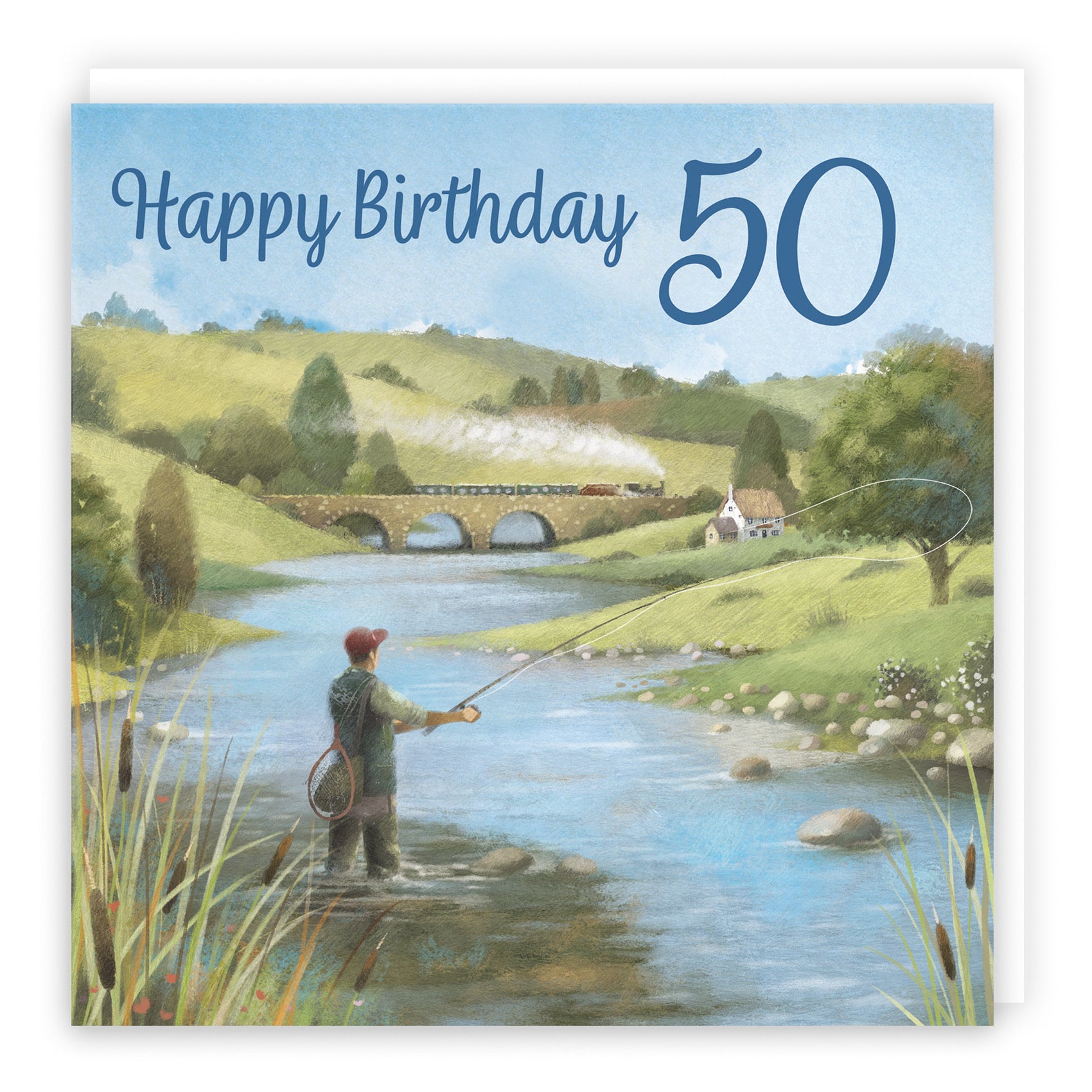 Fly Fishing 50th Birthday Card Milo's Gallery - Default Title (B0CQWR824S)