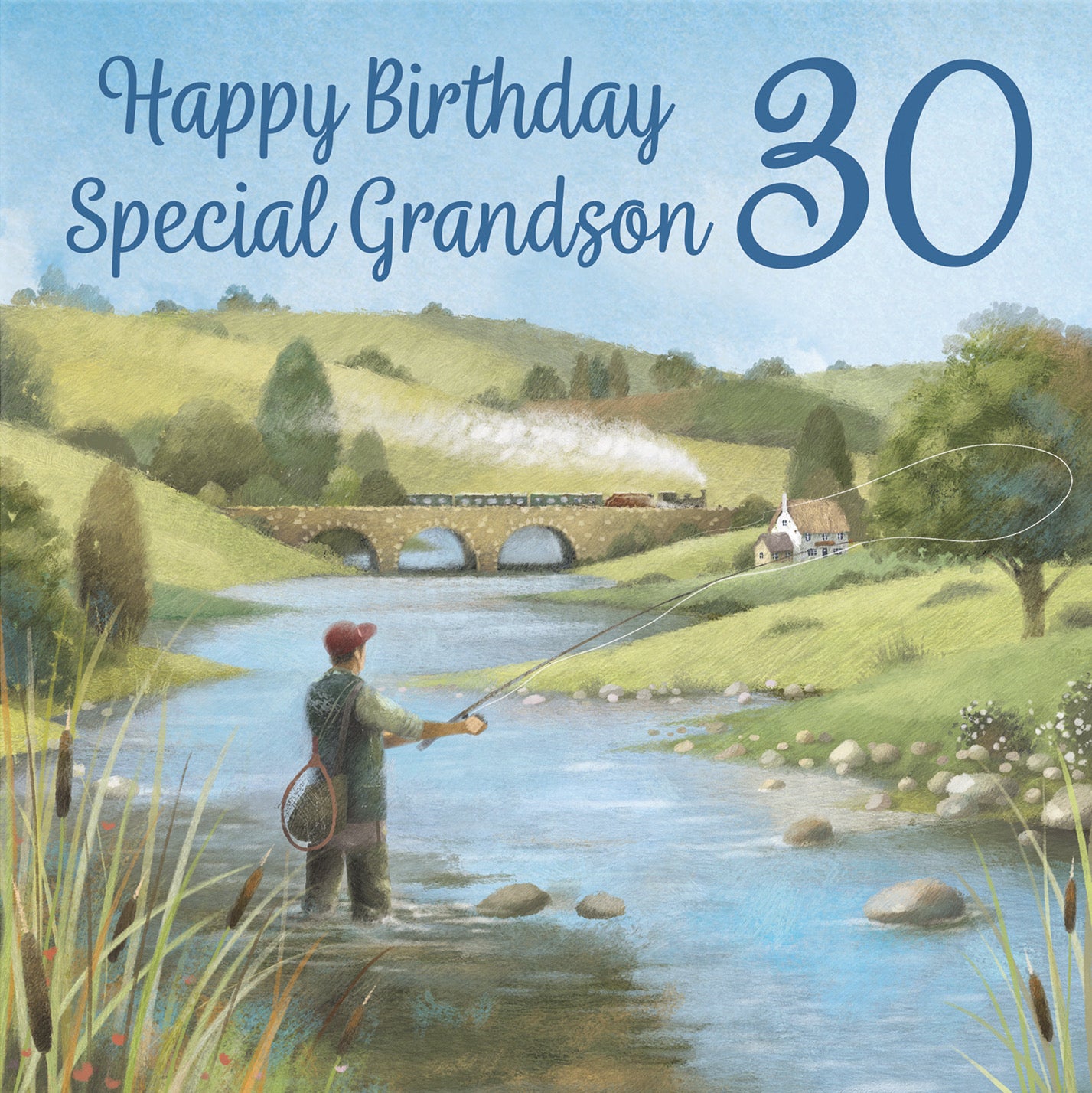 30th Grandson Fly Fishing Birthday Card Milo's Gallery - Default Title (B0CQWRC468)