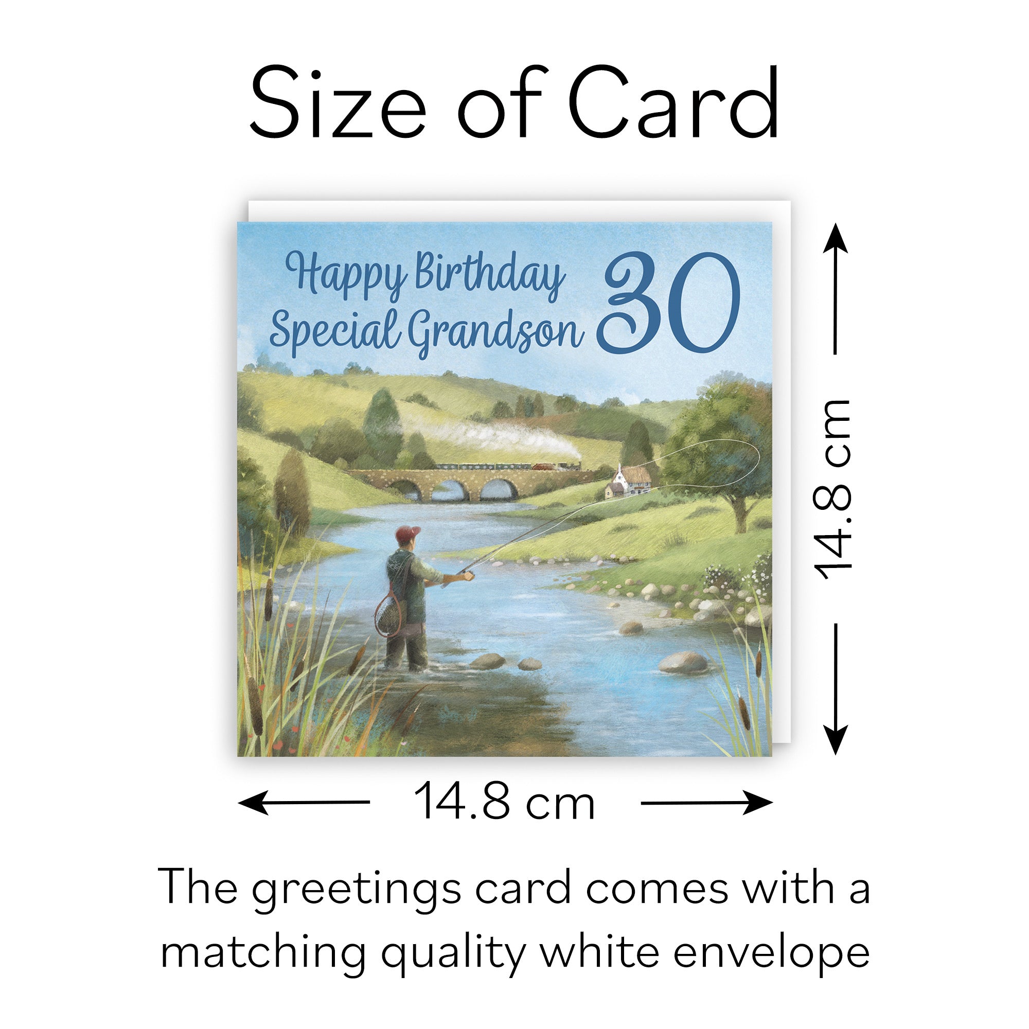 30th Grandson Fly Fishing Birthday Card Milo's Gallery - Default Title (B0CQWRC468)