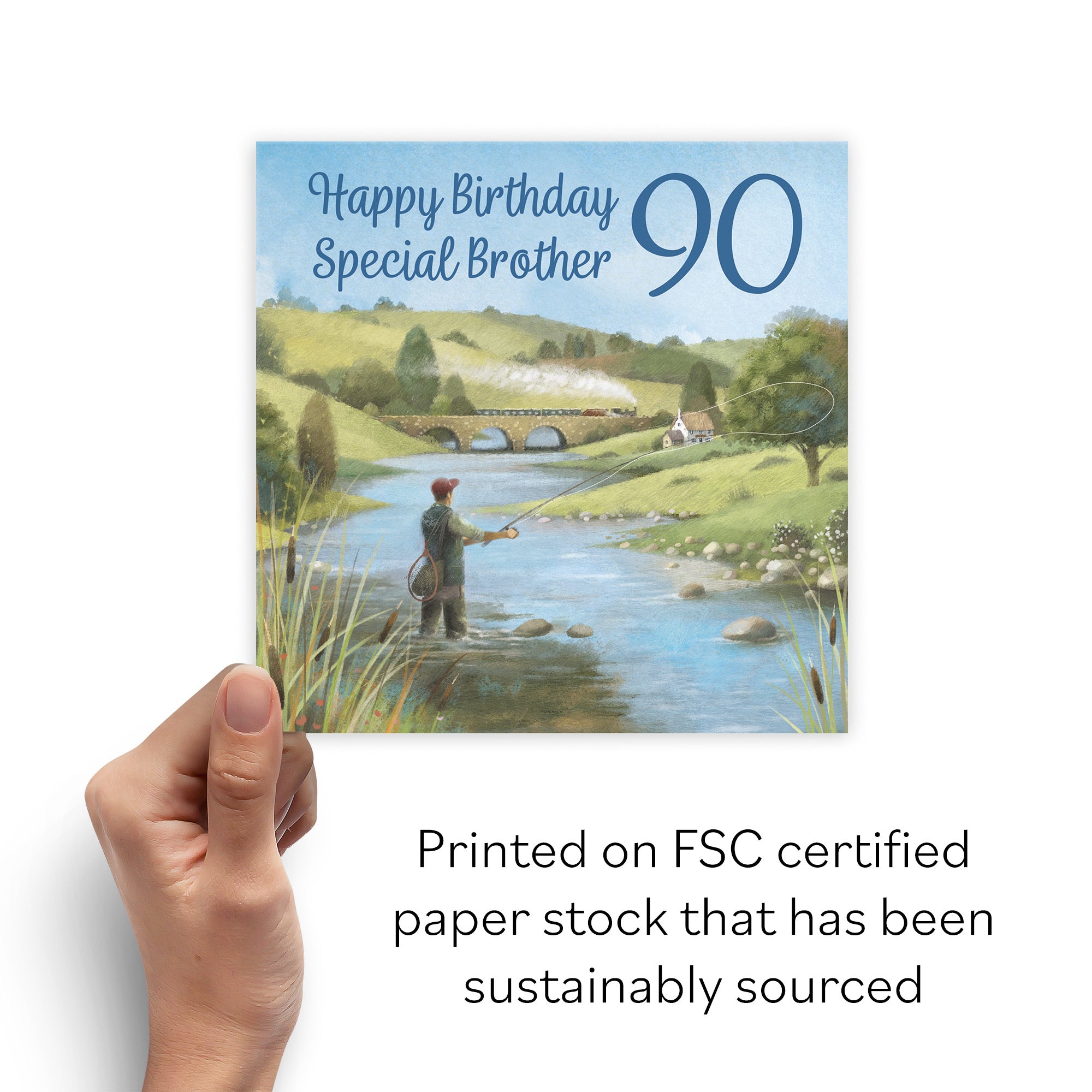 90th Brother Fly Fishing Birthday Card Milo's Gallery - Default Title (B0CQWRCG7P)