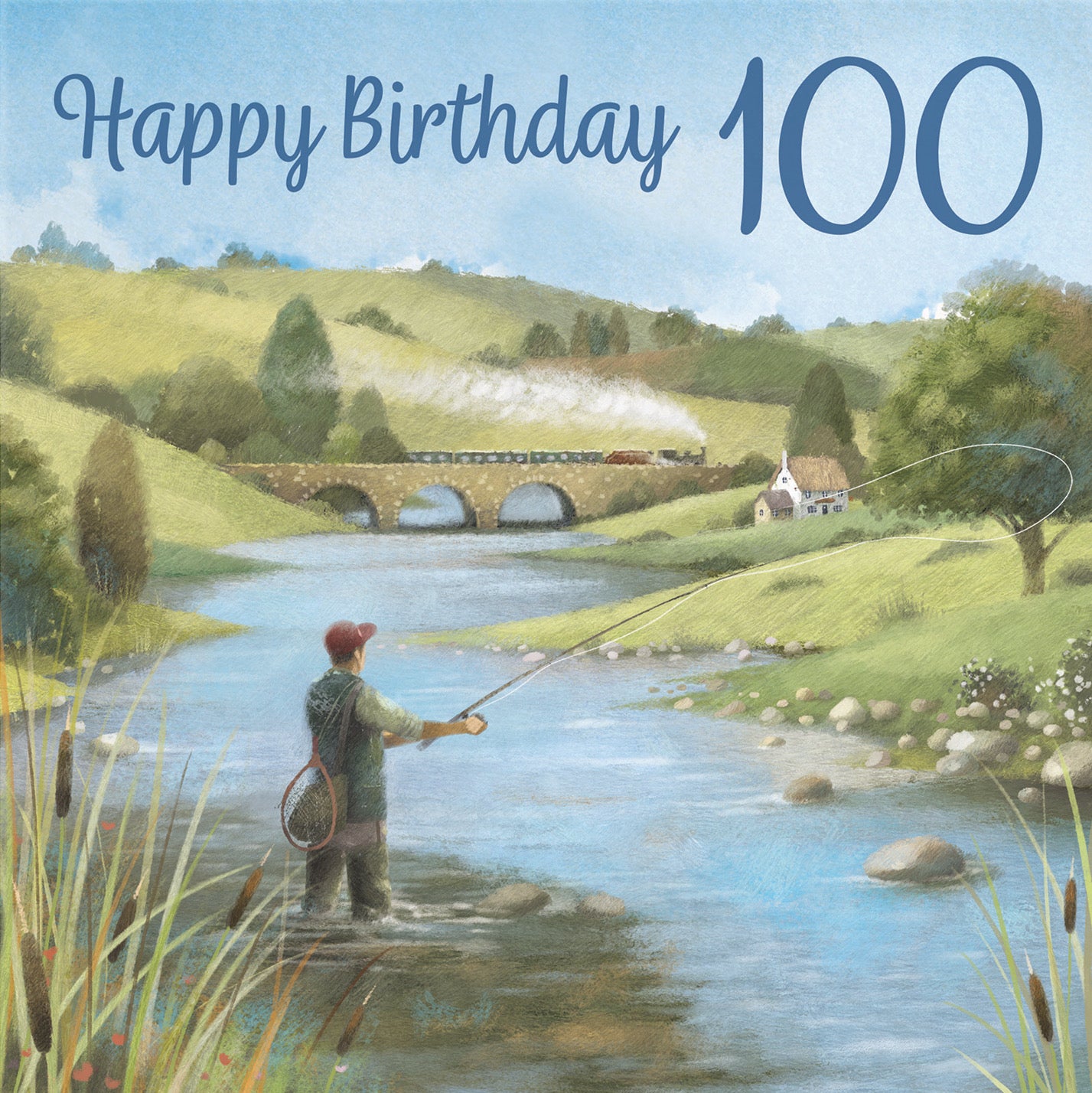 Fly Fishing 100th Birthday Card Milo's Gallery - Default Title (B0CQWRFBDZ)