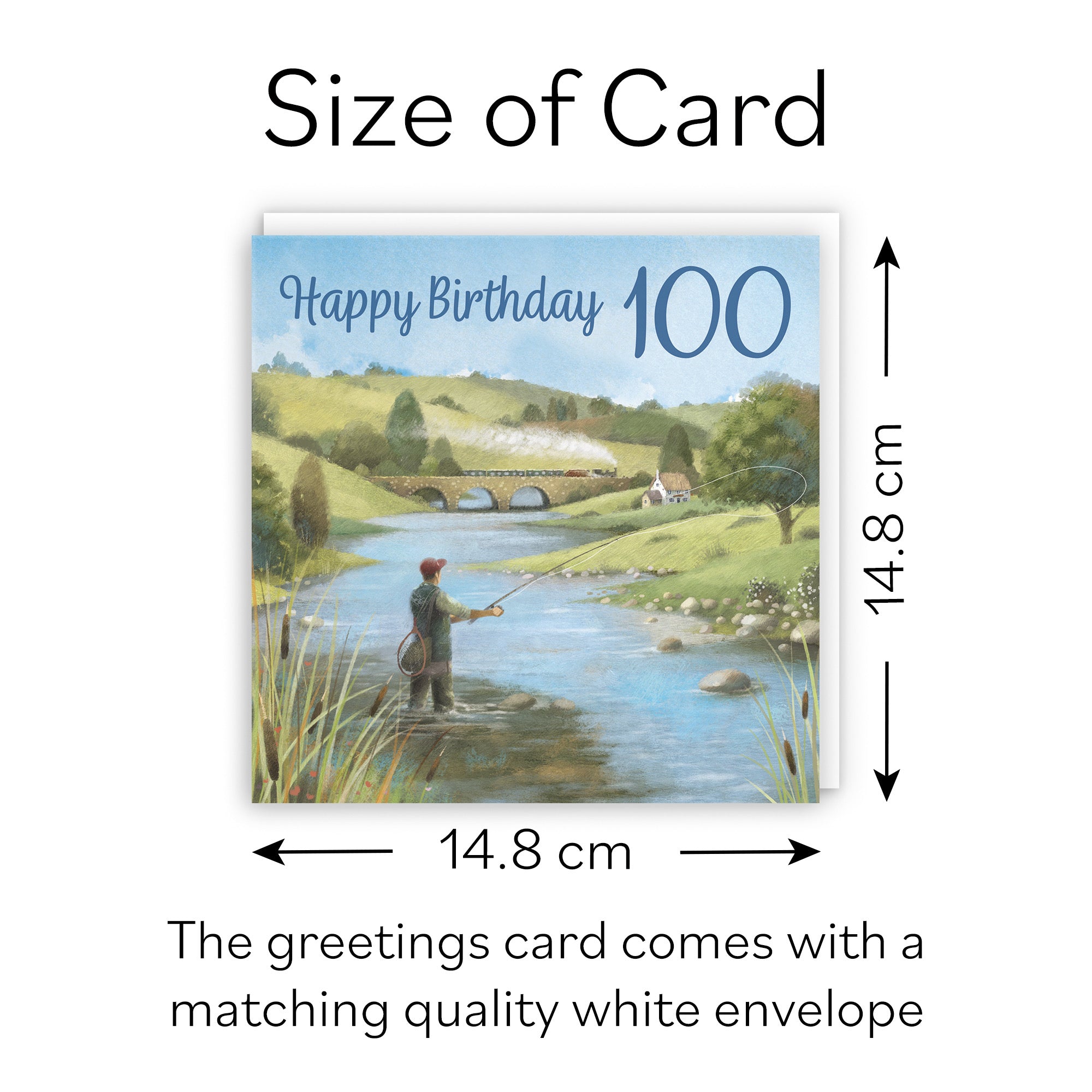 Fly Fishing 100th Birthday Card Milo's Gallery - Default Title (B0CQWRFBDZ)