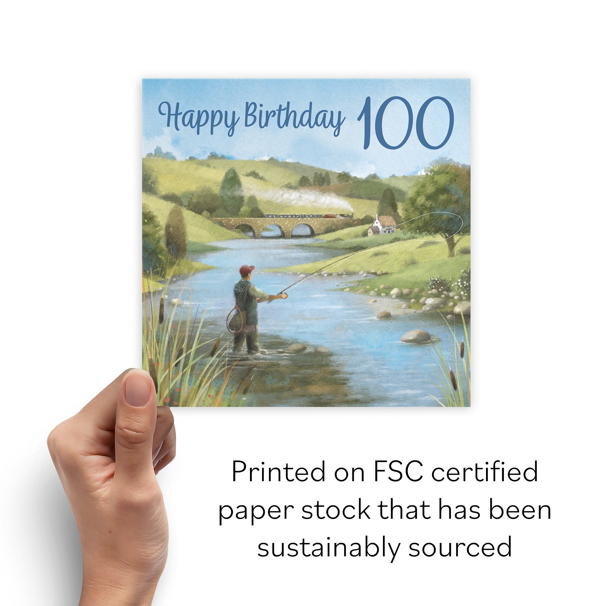 Fly Fishing 100th Birthday Card Milo's Gallery - Default Title (B0CQWRFBDZ)