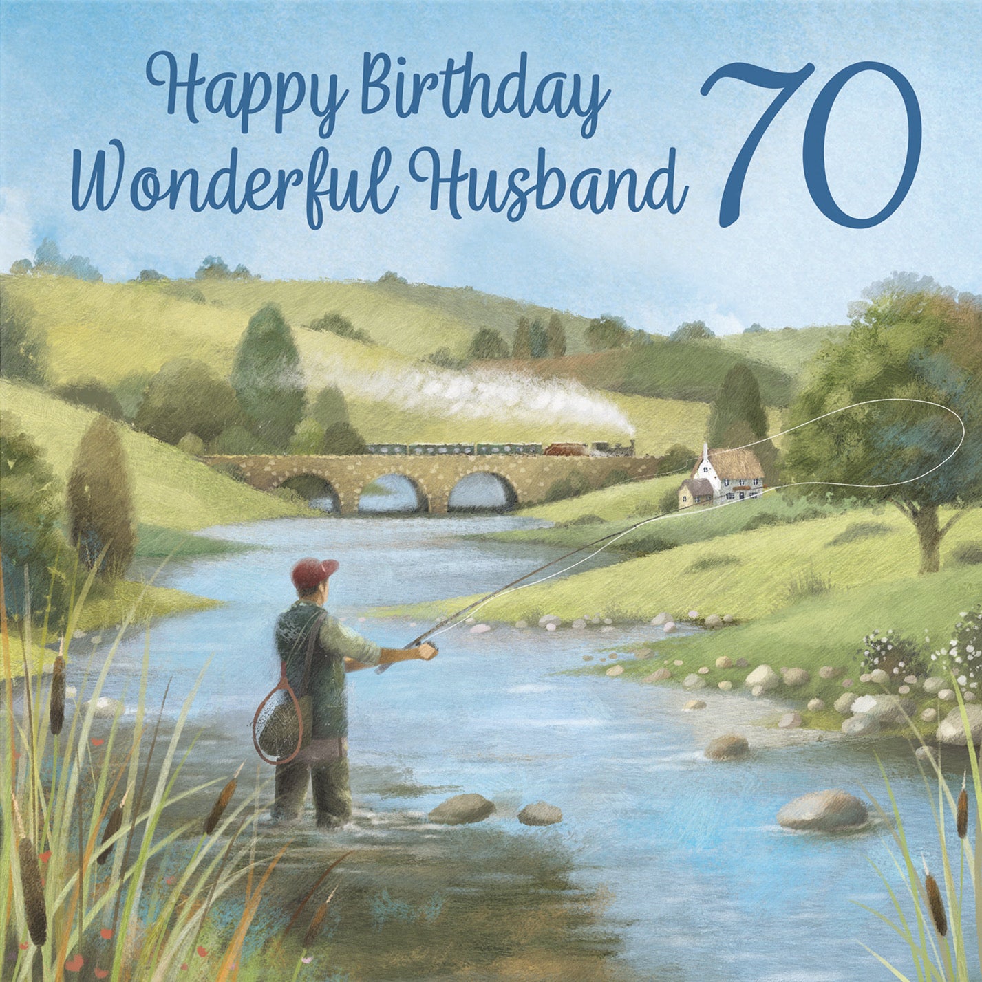 70th Husband Fly Fishing Birthday Card Milo's Gallery - Default Title (B0CQWRGRD6)